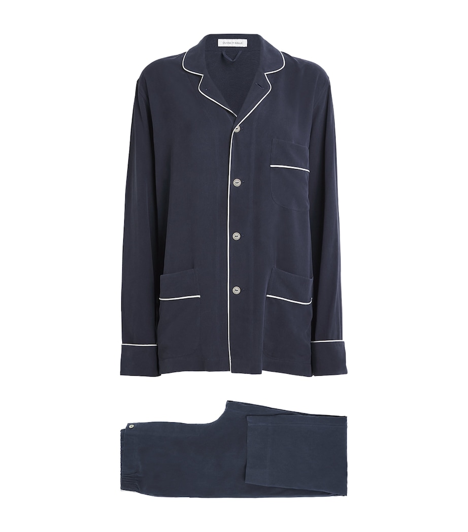 Silk Laurent Pyjama Set NAVY Image 1