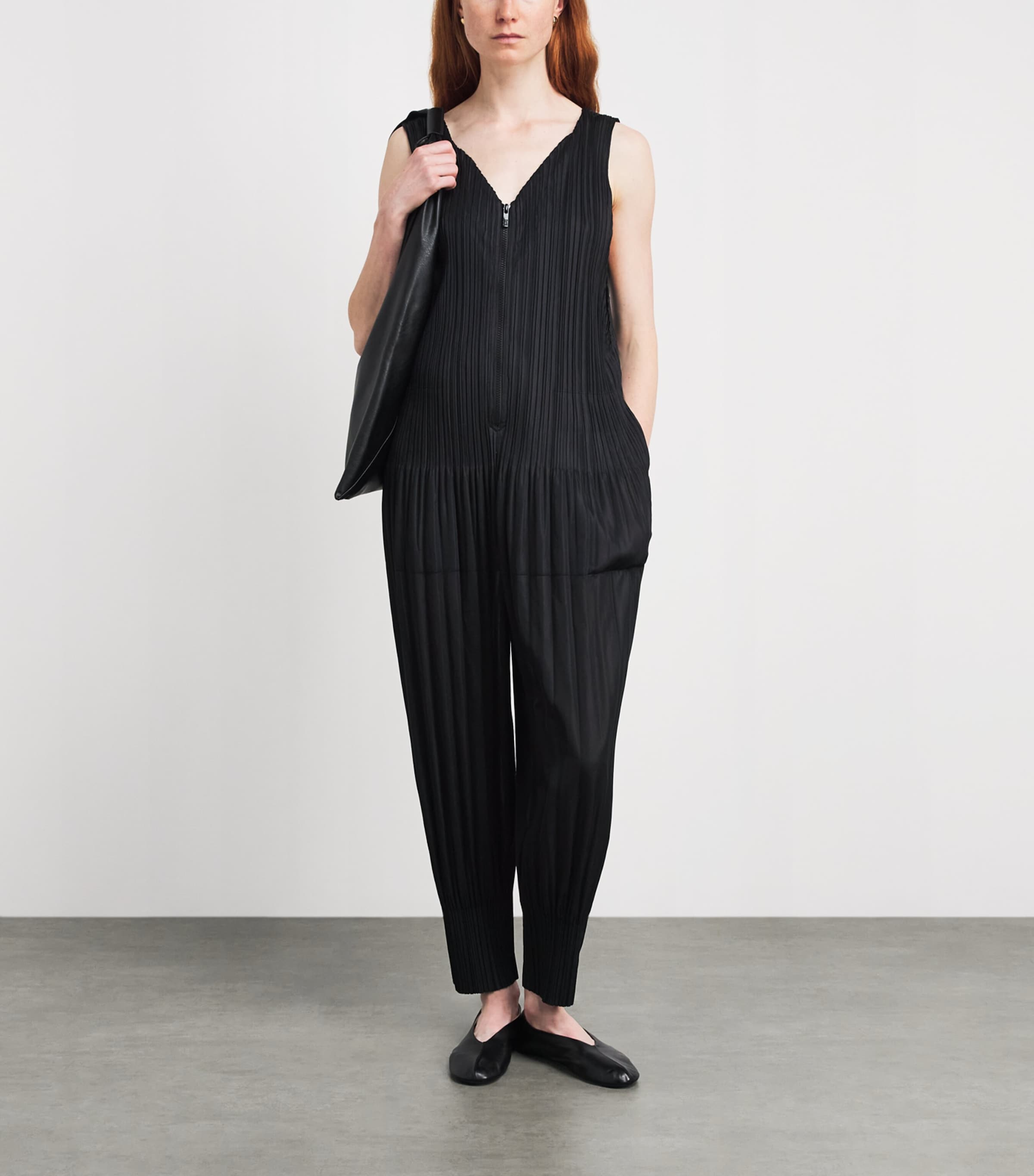 Pleats Please Issey Miyake Black Fluffy Basics Jumpsuit | Harrods US