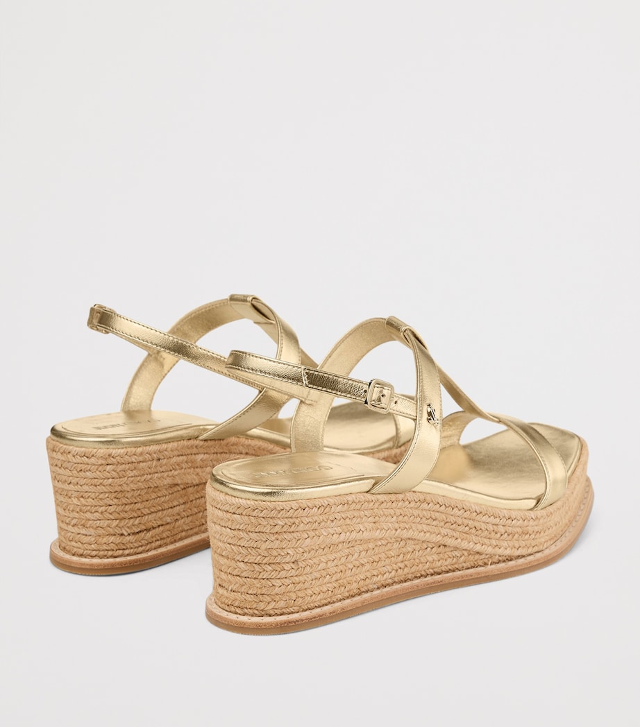 Theia 60 Leather Wedge Sandals GOLD Image 4