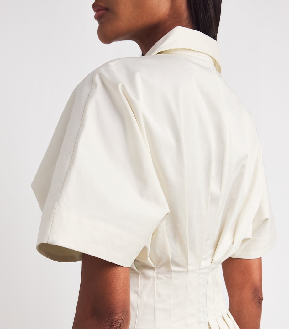 Stretch-Cotton Courage Mini Dress IVORY COTTON TWILL Image 6