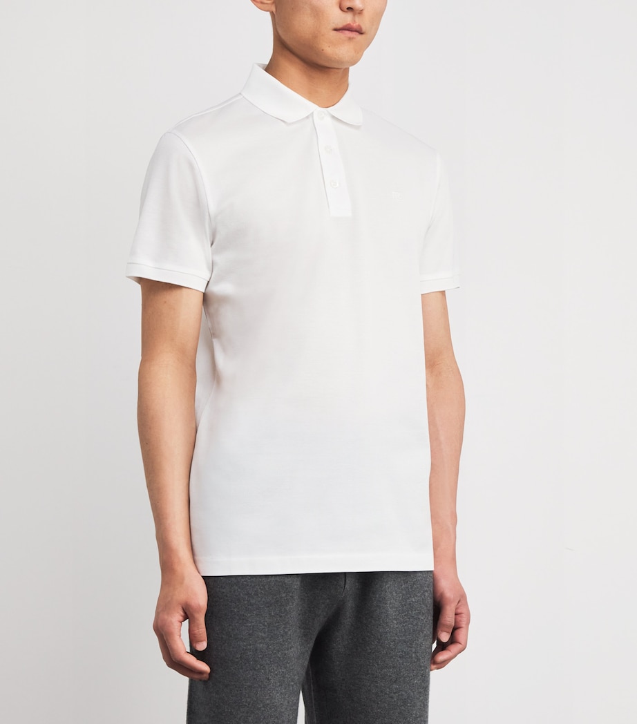 Cotton Piqué Polo Shirt WHITE Image 3