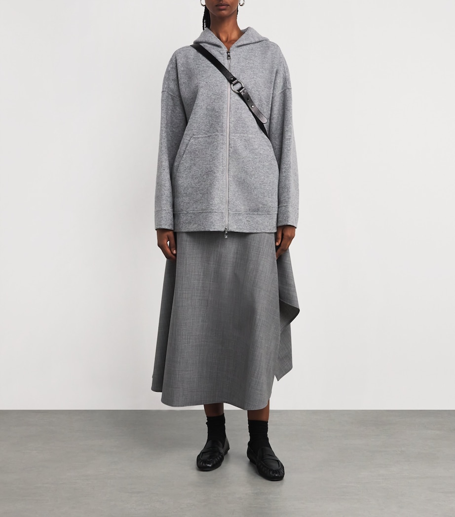 Wool-Blend Zip-Up Hoodie MEDIUM GREY Image 2