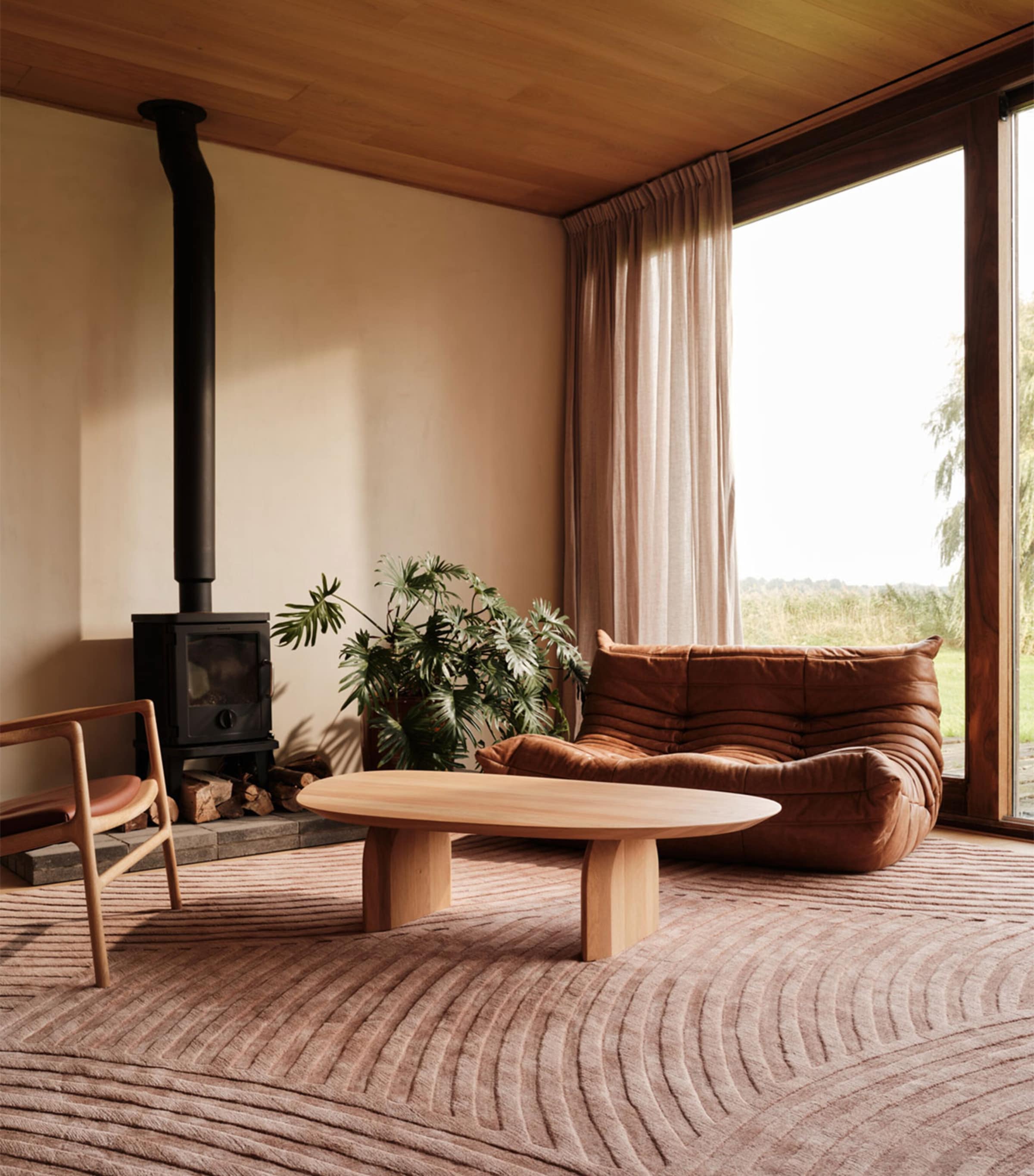 Wool-Silk Sono Salmon Rug (2.74m x 1.83m) PINK Image 5