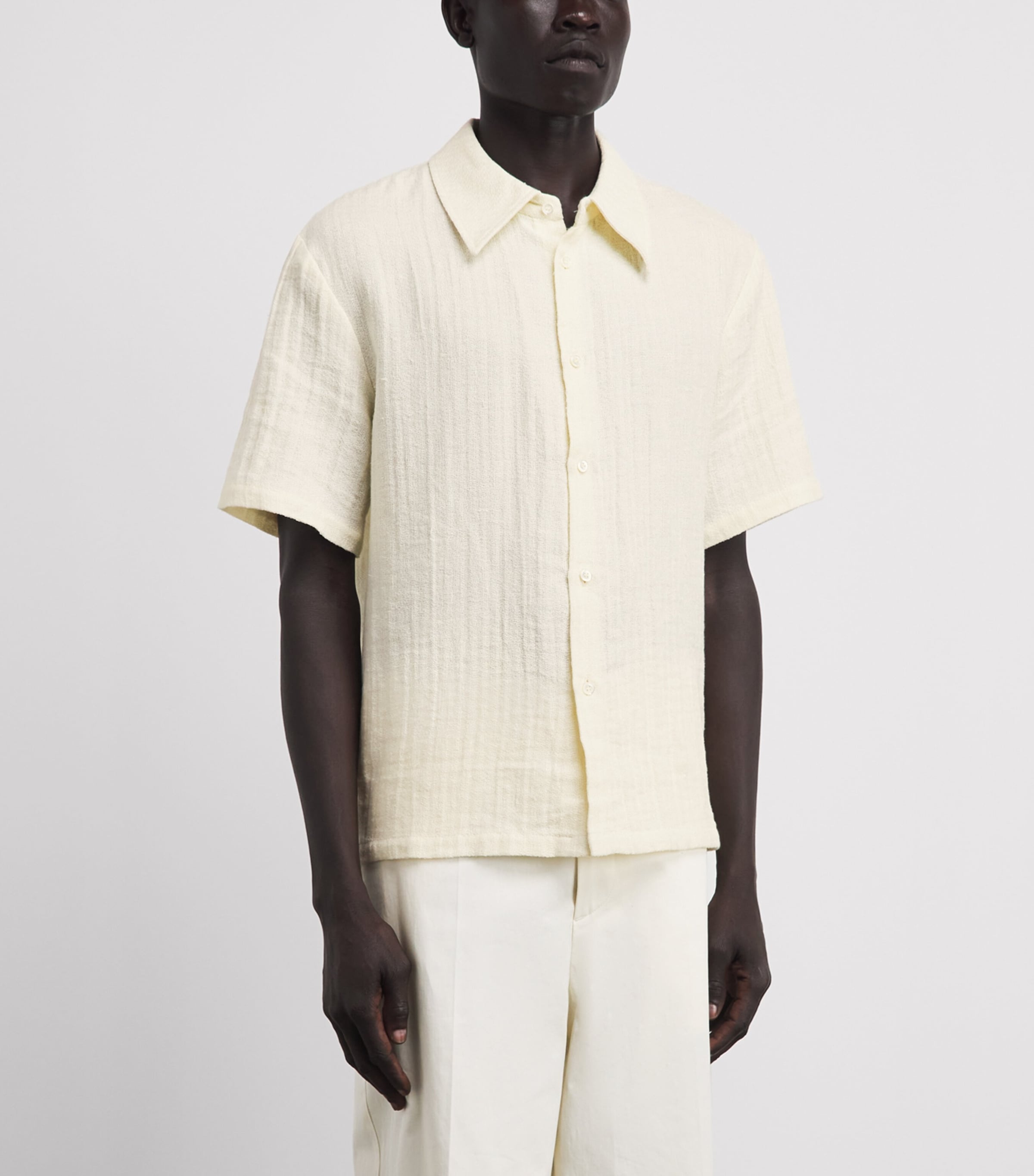 Séfr Mens Cotton-Linen Wes Shirt Dog Days Ecru Image 4