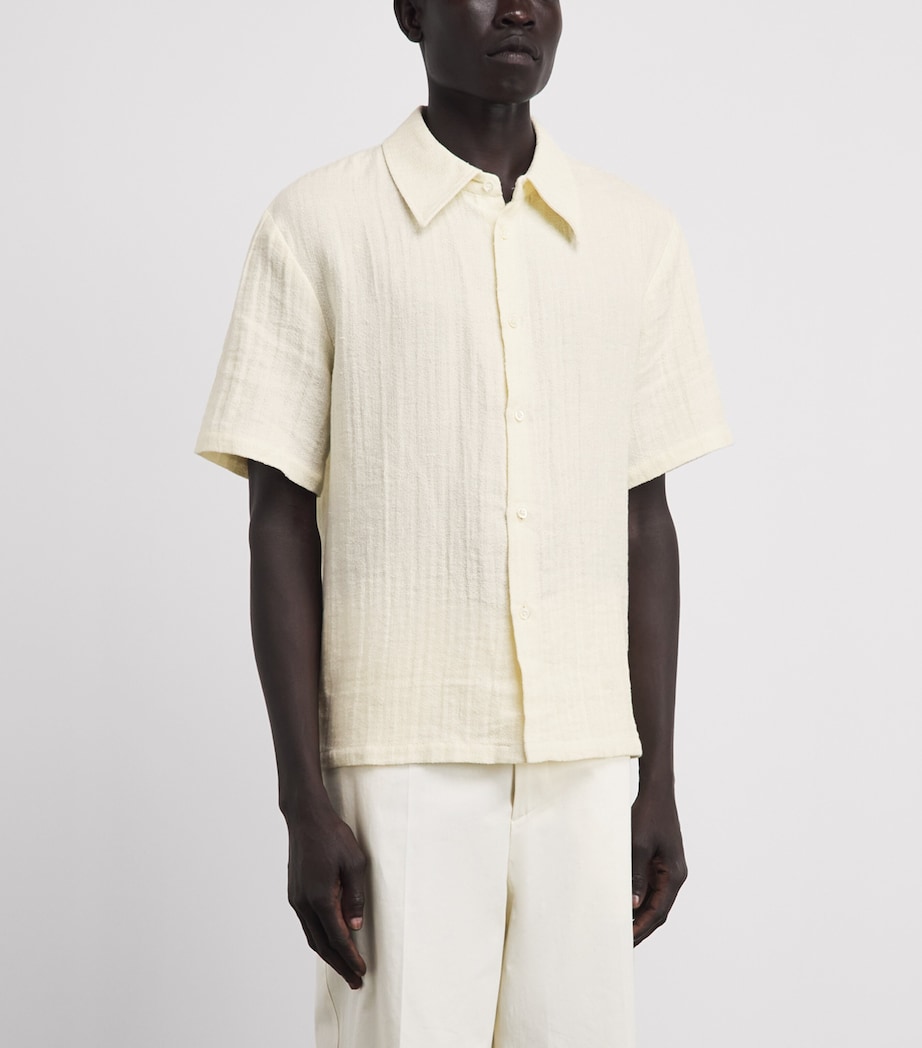 Séfr Mens Cotton-Linen Wes Shirt Dog Days Ecru Image 4