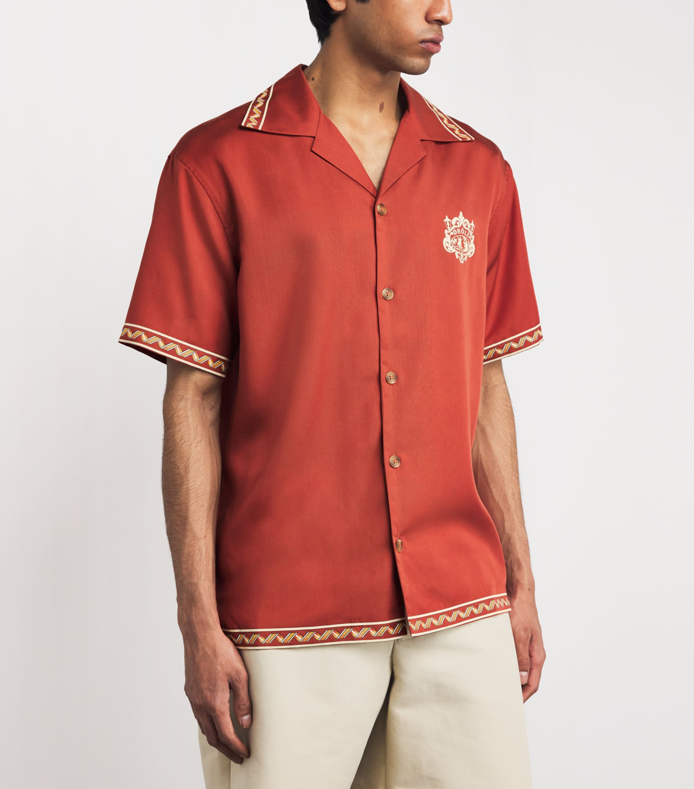 Drôle De Monsieur Mens Danseurs Print Shirt Brick Image 4