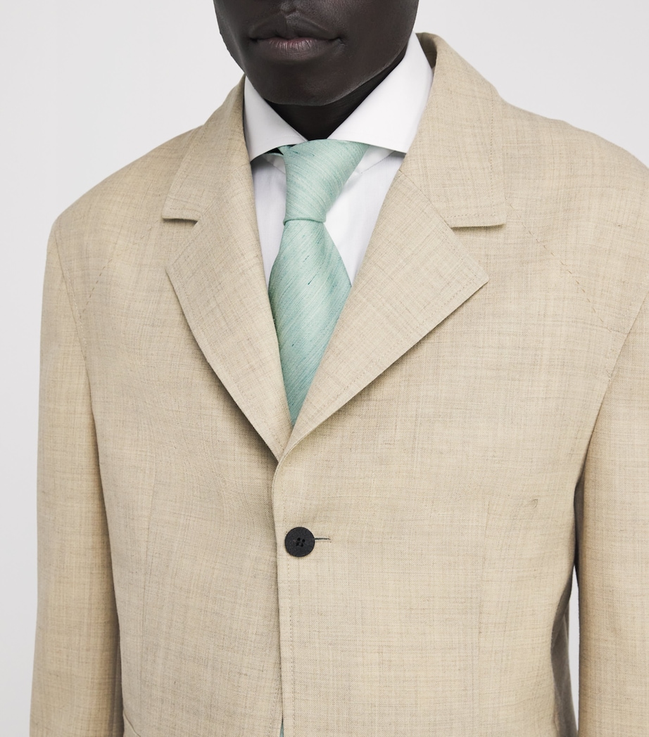 Silk-Linen Tie 60 LIGHT GREEN Image 2