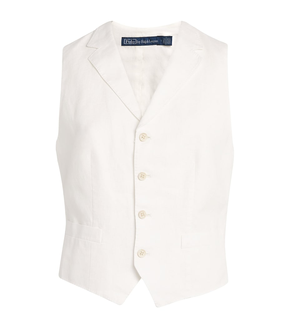 Linen-Cotton Waistcoat WHITE Image 1