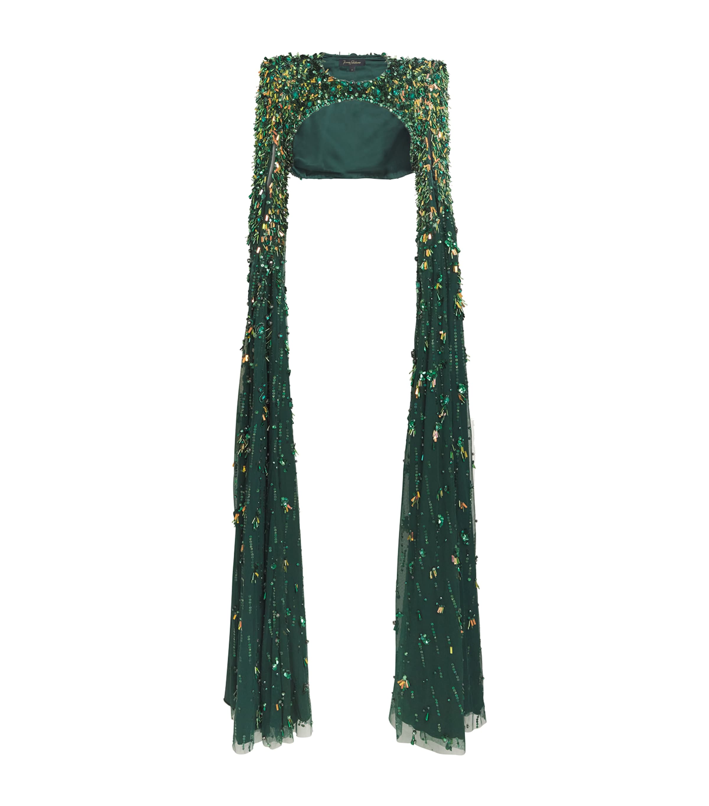 Jenny Packham Embellished Sharona Cape In Green