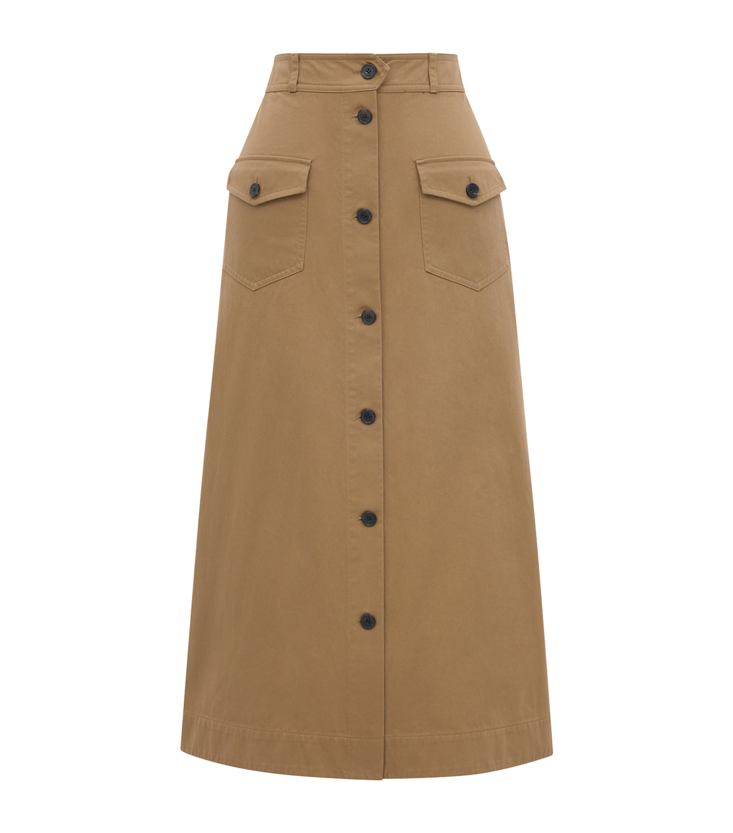 Saint Laurent Midi Skirt In Brown
