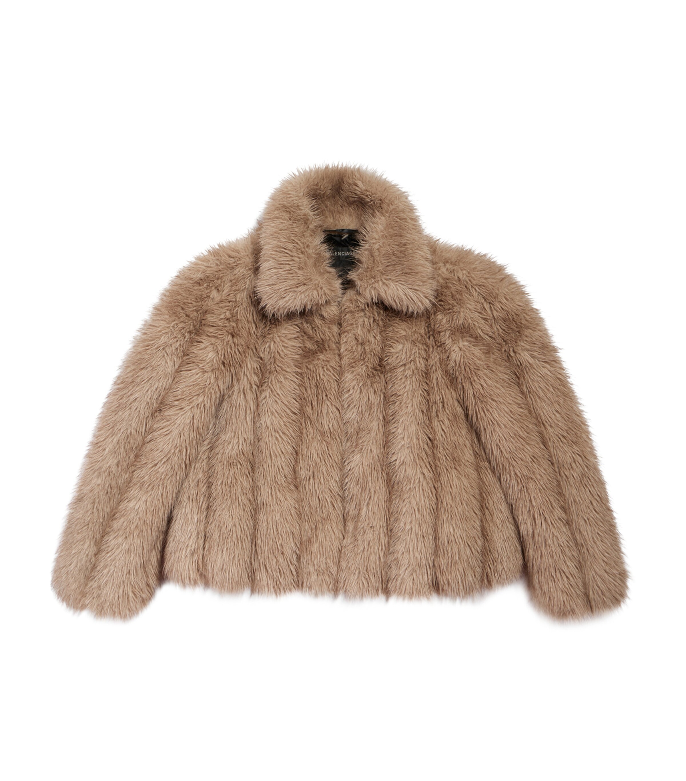 Balenciaga Brown Faux Fur Shrunk Jacket | Harrods UK