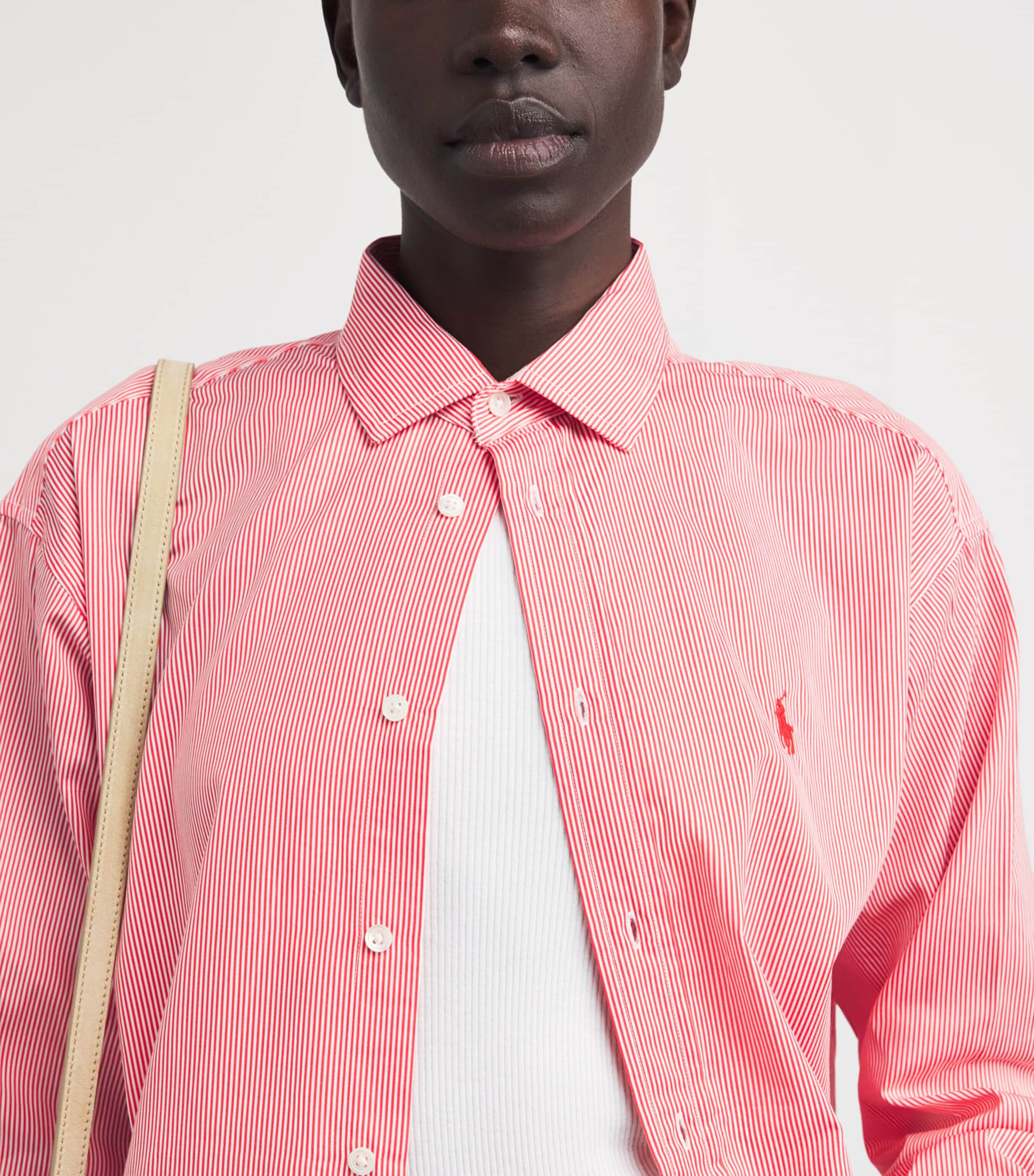 Stripe Polo Pony Shirt 2000A RED WHITE Image 6