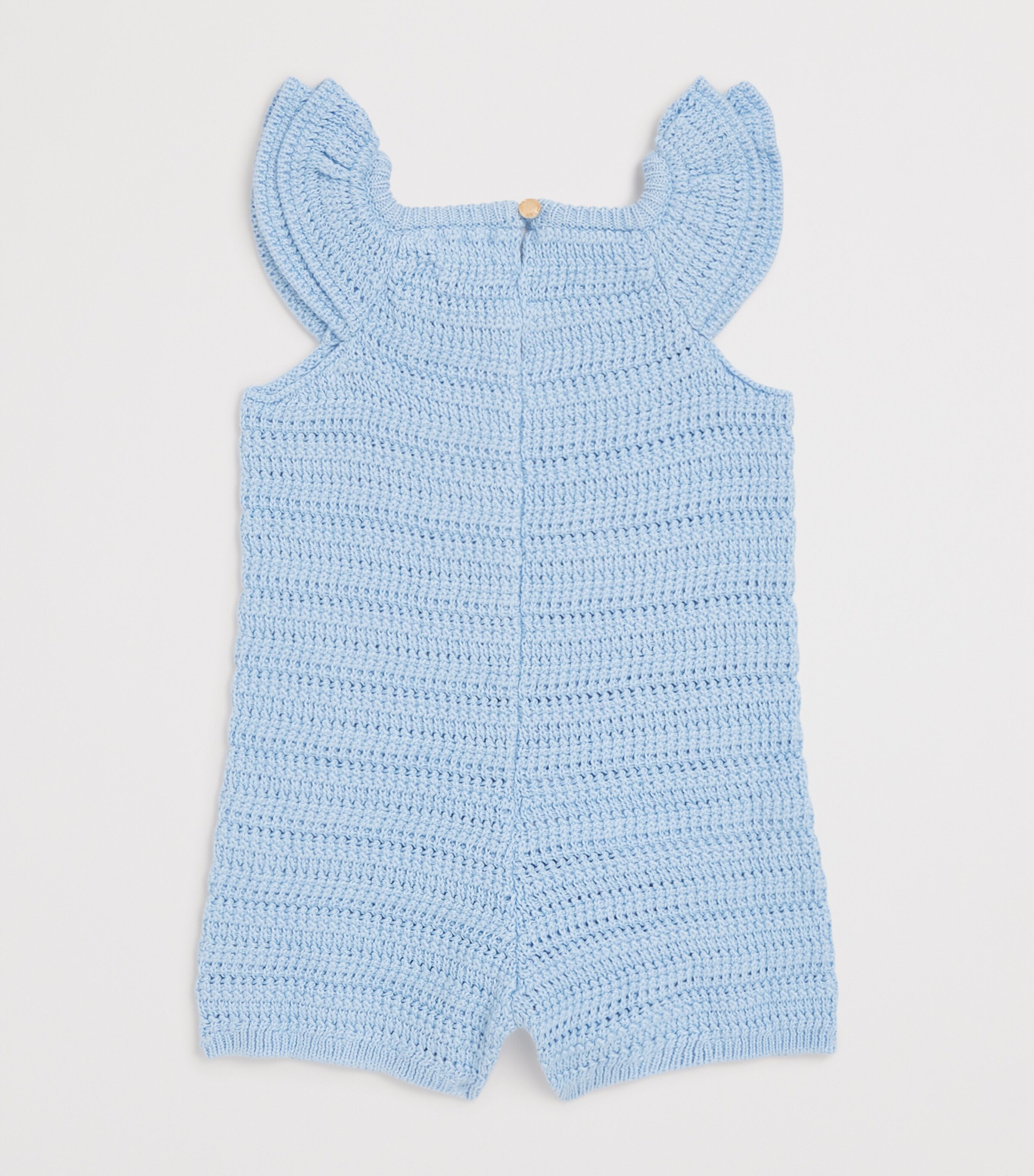 Chloé Kids Cotton Knitted Logo Playsuit (6-36 Months) Water Image 2