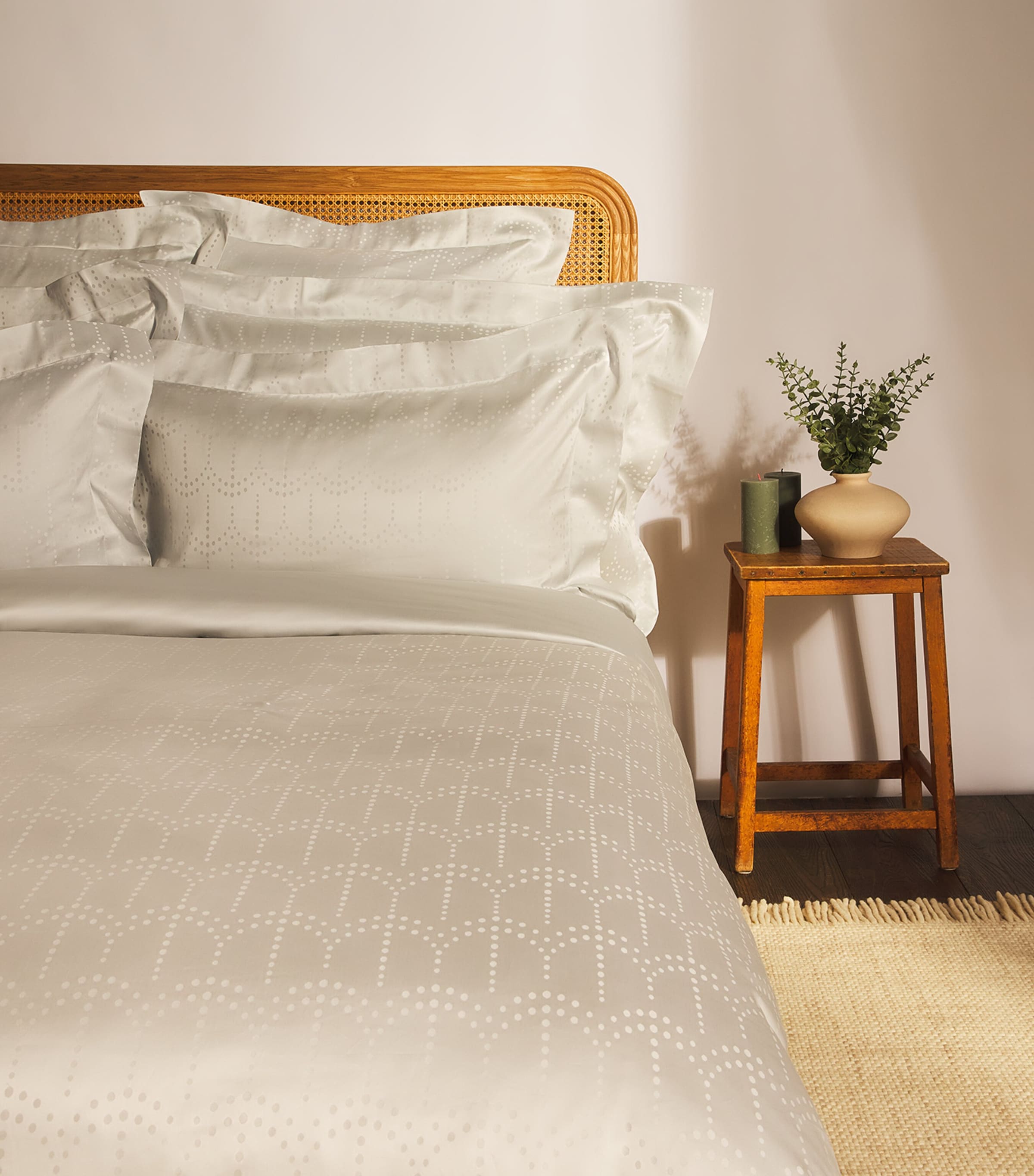 Celso De Lemos Egyptian Cotton Evora Perle Square Pillowcase