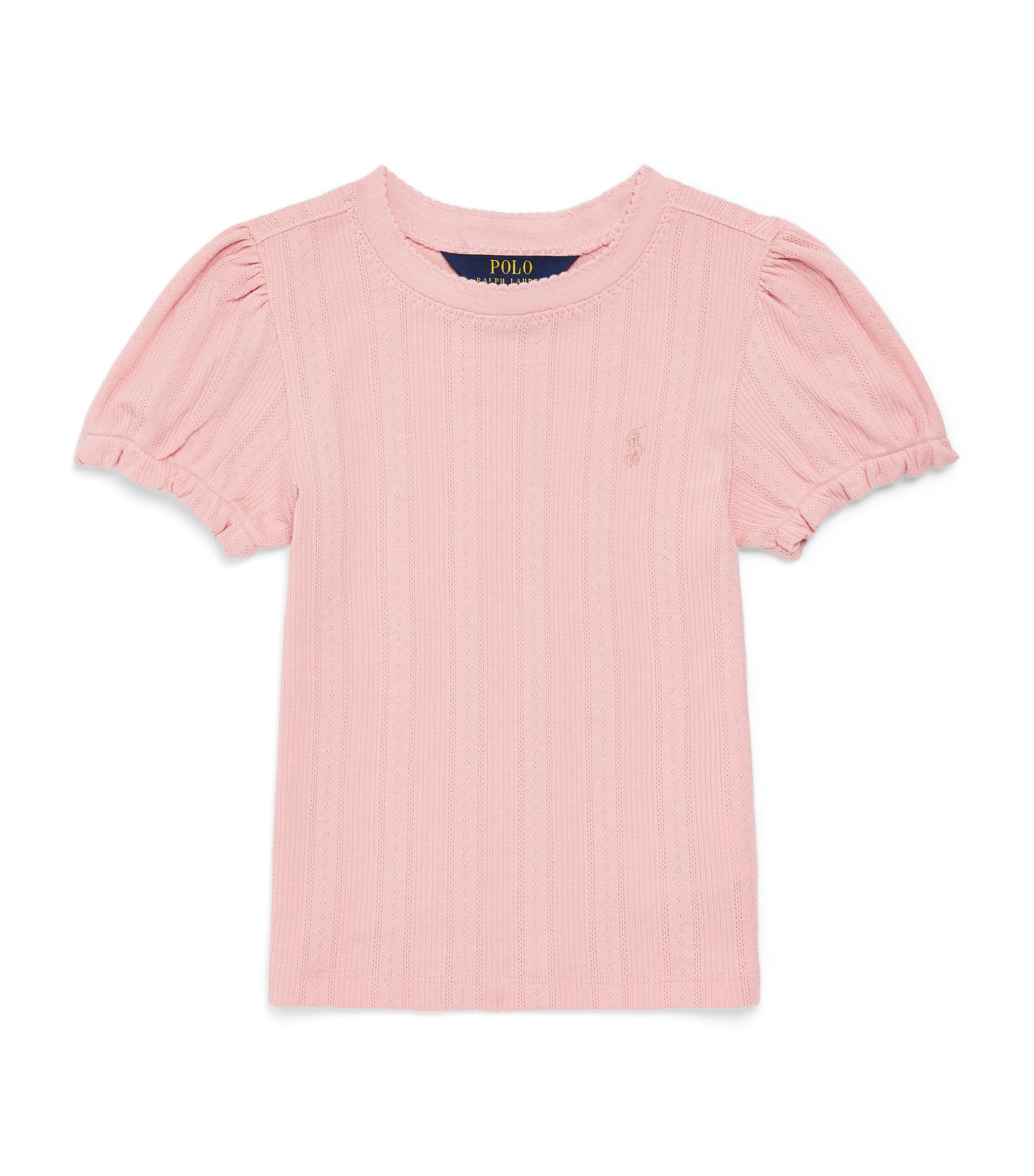 Ralph Lauren Kids Knitted Pointelle T-Shirt (2-7 Years) Adirondack Rose Image 1