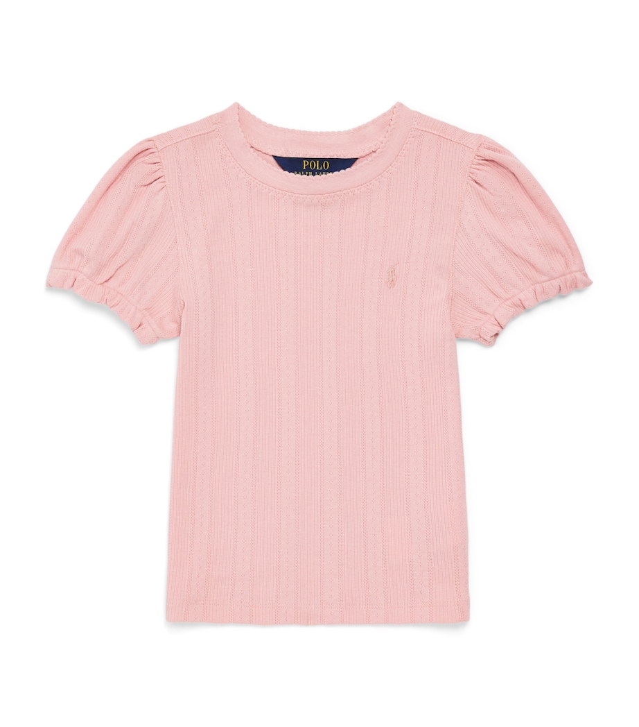 Ralph Lauren Kids Knitted Pointelle T-Shirt (2-7 Years) Adirondack Rose Image 1