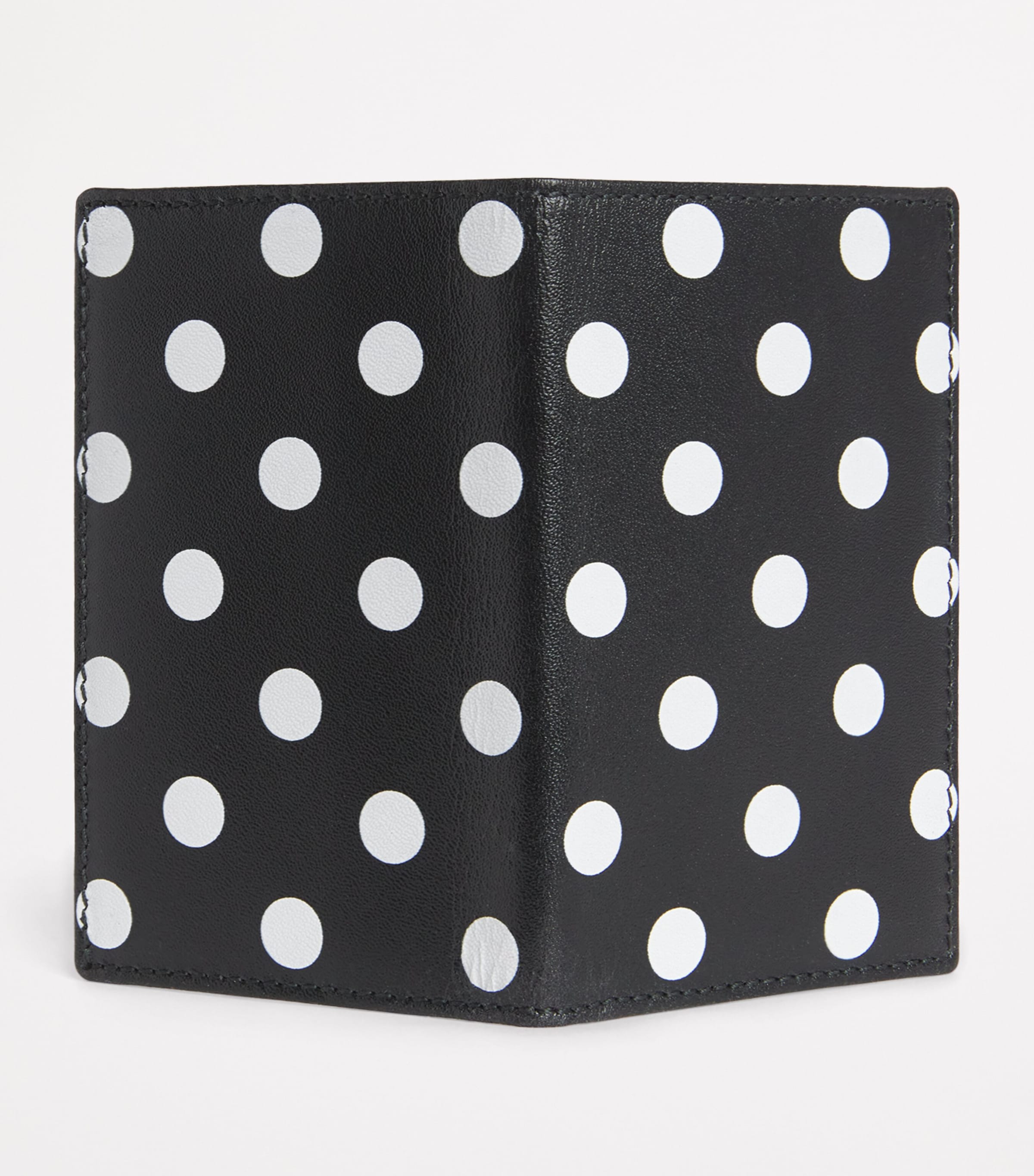 Comme Des Garçons Wallet Leather Polka-Dot Card Holder Black Image 3