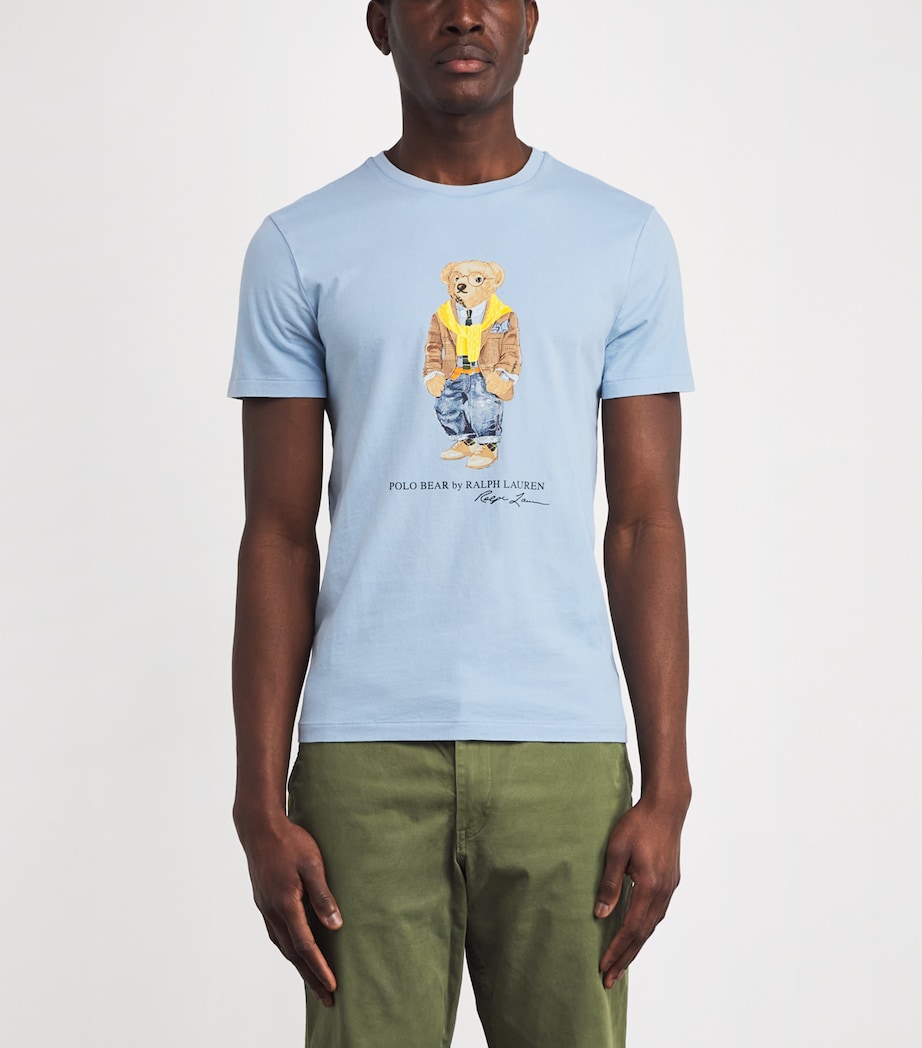 Cotton Custom Fit Polo Bear T-Shirt BLUE Image 3