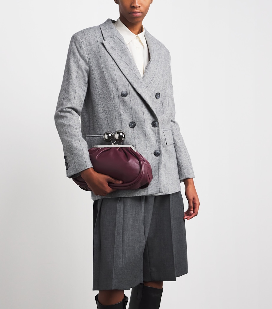 Medium Leather Pasticcino Clutch Bag RED PURPLE Image 2