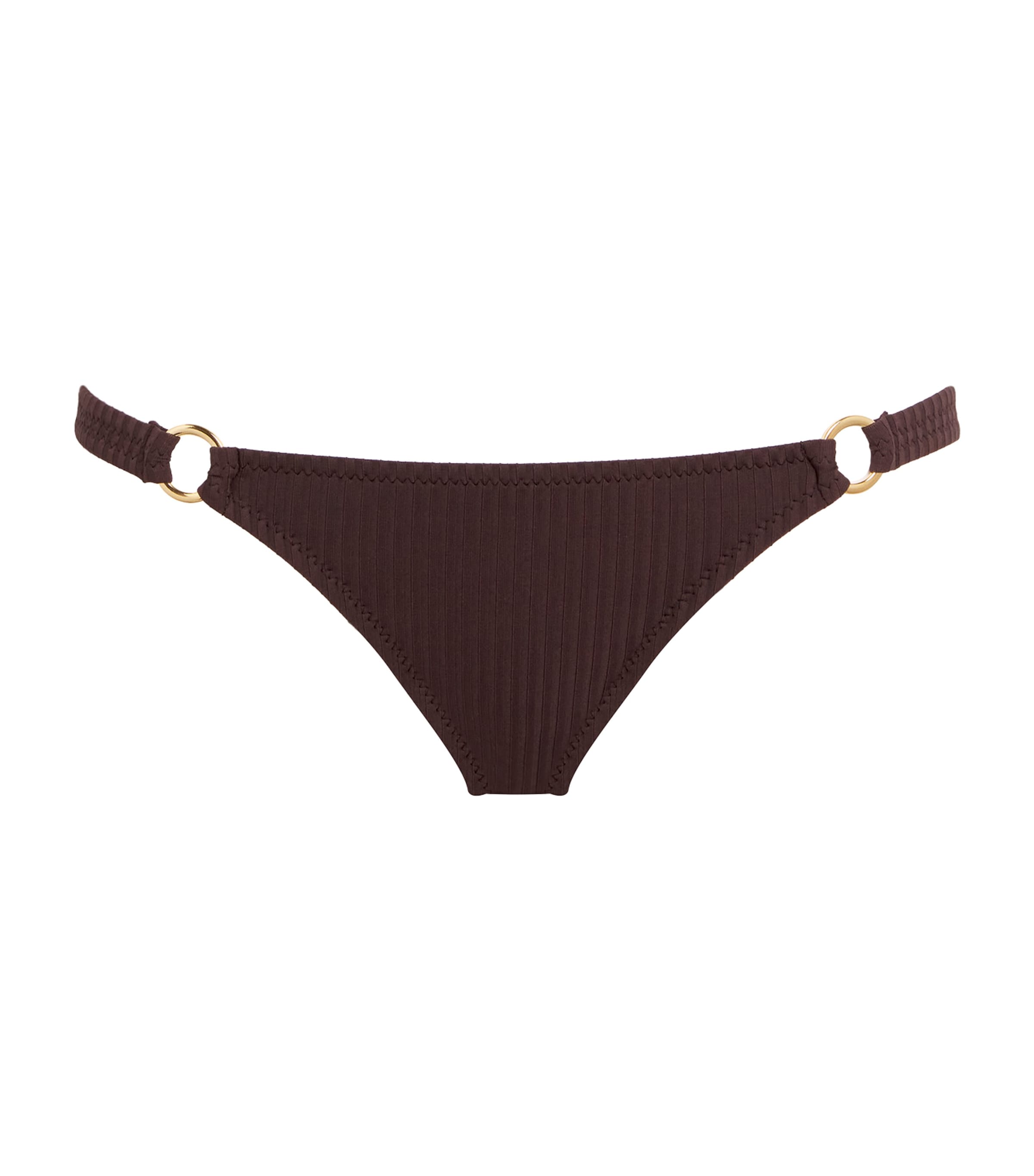 Melissa Odabash Ribbed Montenegro Bikini Bottoms In Brown