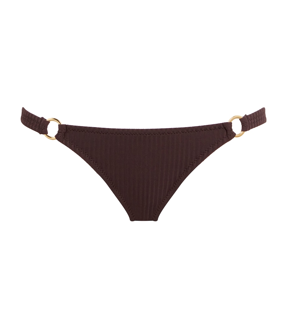 Melissa Odabash Womens Ribbed Montenegro Bikini Bottoms Brown Image 1
