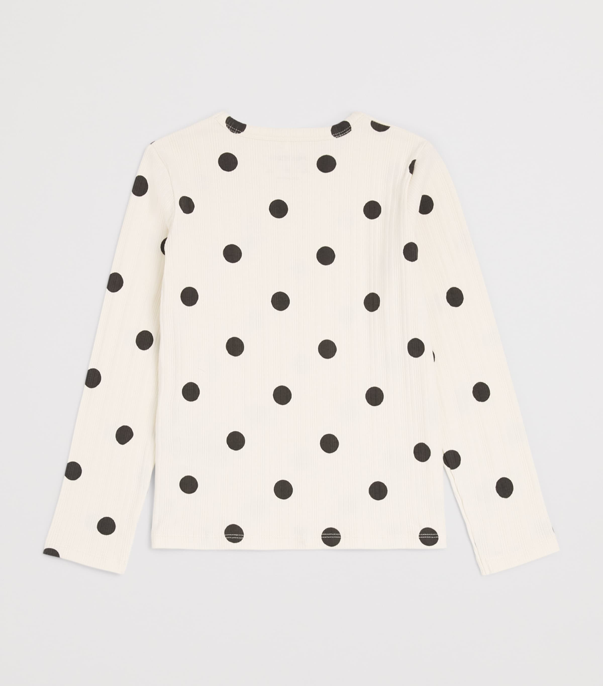 Mini Rodini Polka Dot Dog Long-Sleeve T-Shirt (9-11 Years) Off White Image 2