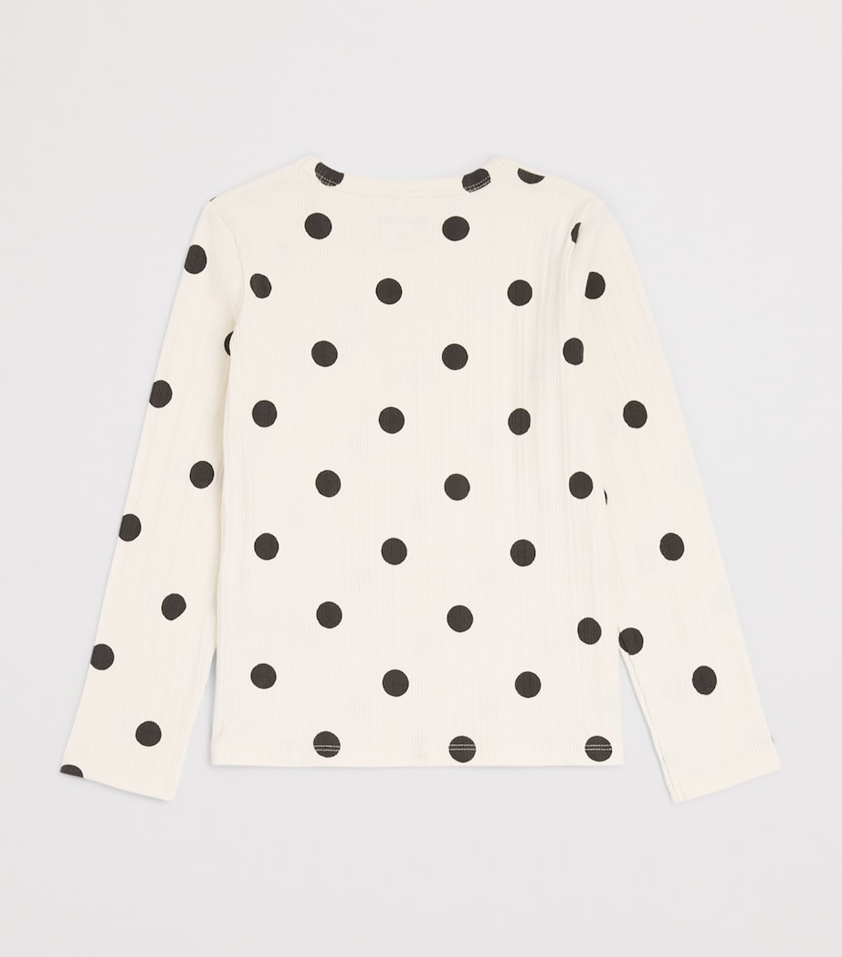 Mini Rodini Polka Dot Dog Long-Sleeve T-Shirt (9-11 Years) Off White Image 2
