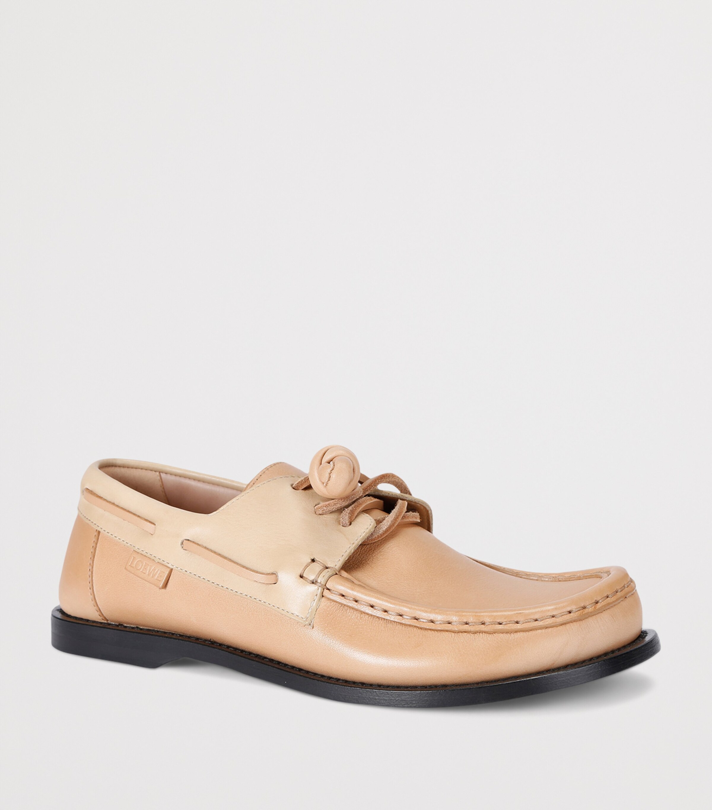 Leather Campo Boat Shoes BEIGE COMB Image 3