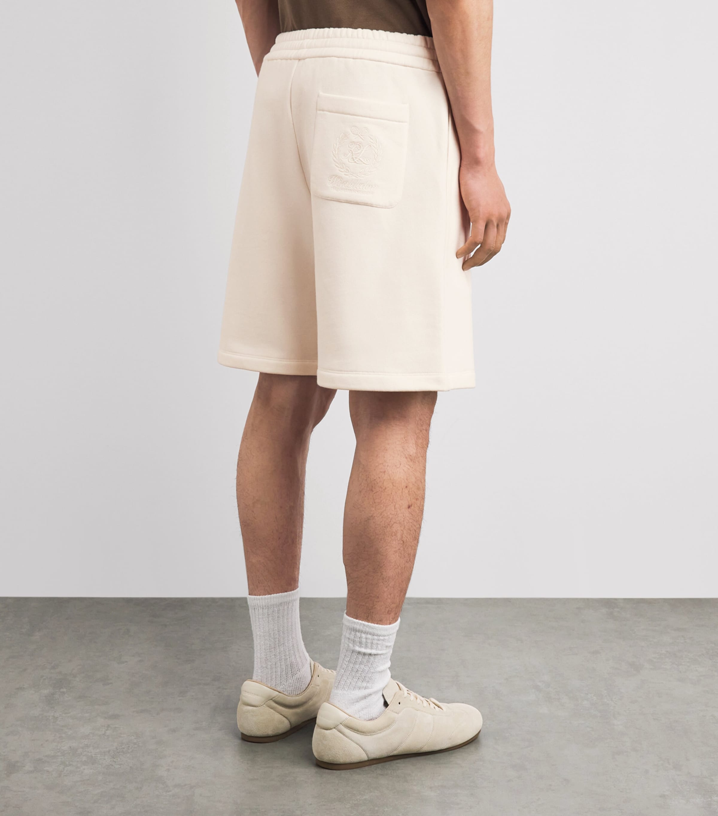 Ralph Lauren Purple Label Mens x Wimbledon Cotton-Cashmere Sweatshorts Cream Image 5