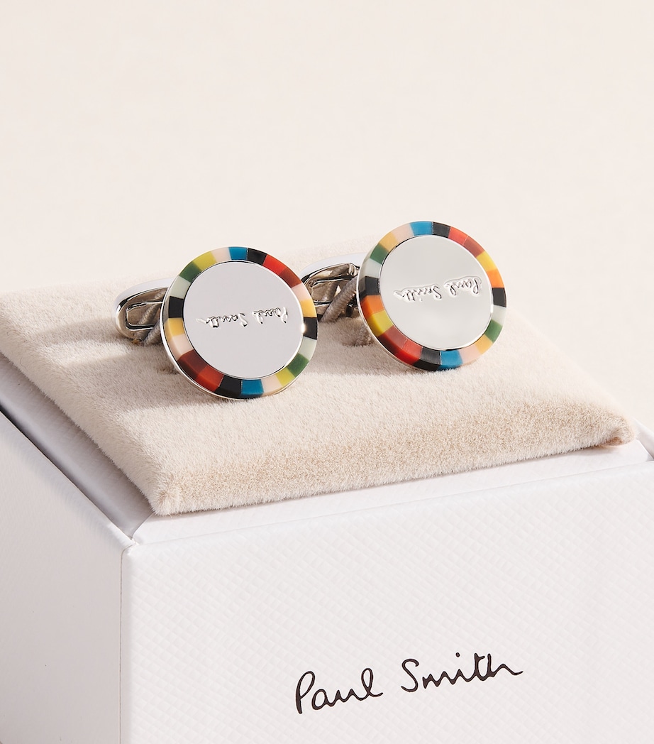 Paul Smith Signature Stripe Edge Cufflinks Coloured Image 3
