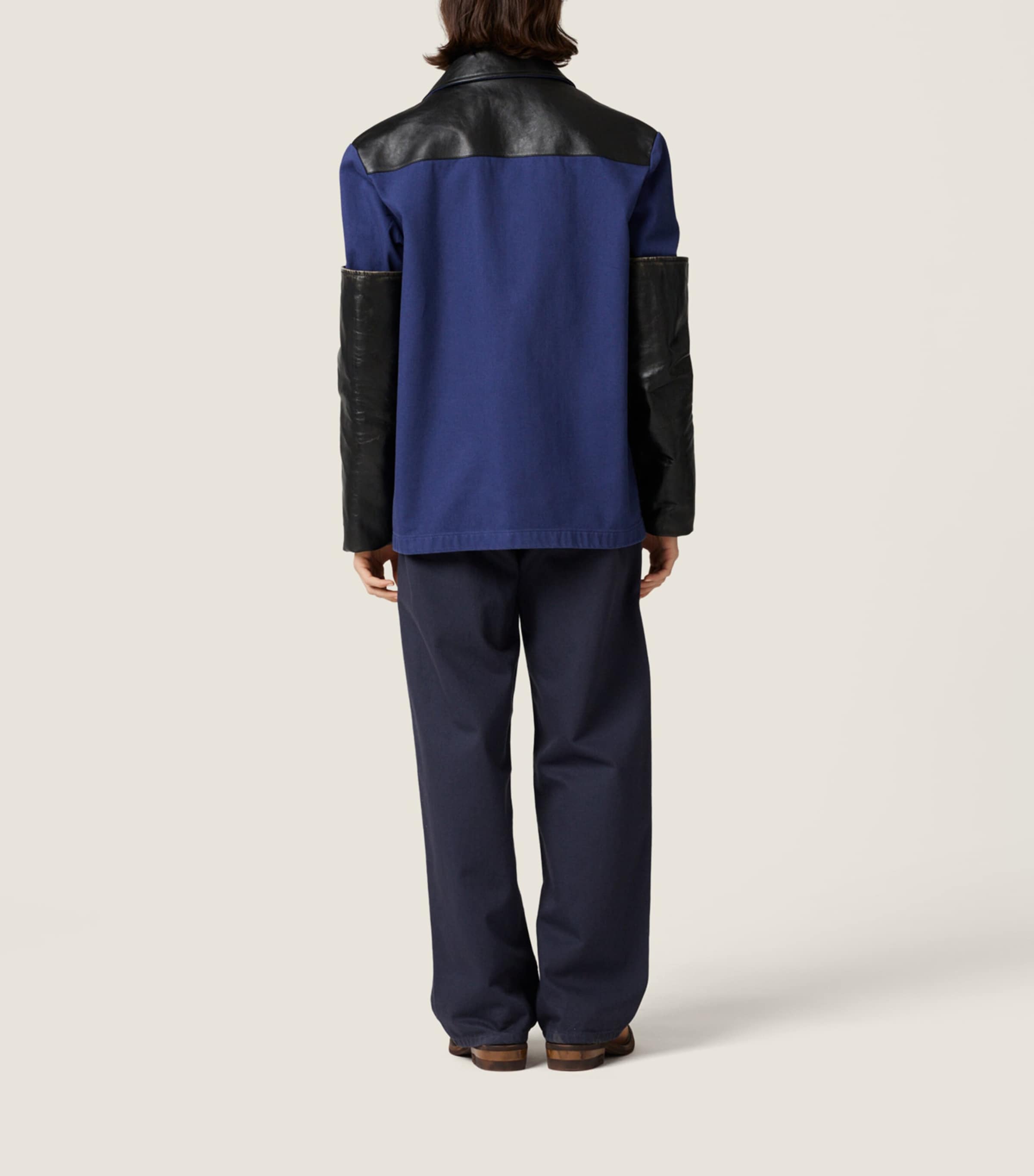 Miu Miu Womens Cotton Gabardine Straight Trousers Grey Image 3