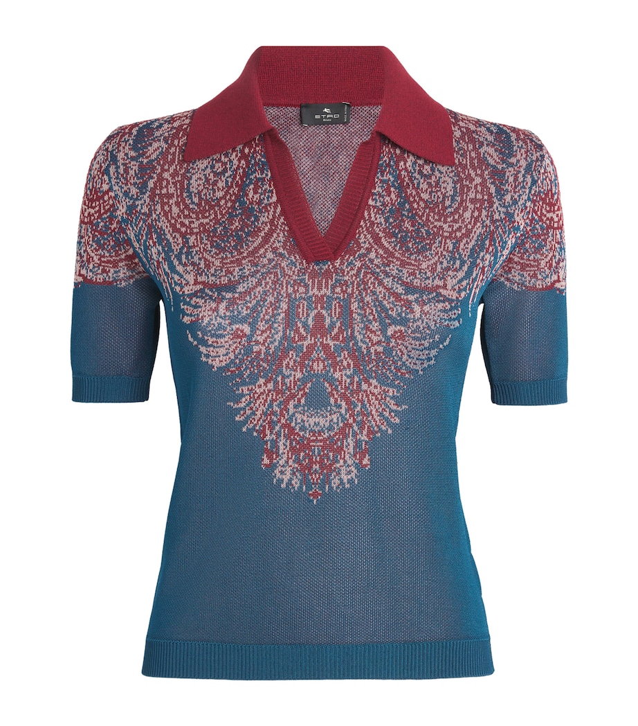 Jacquard Polo Sweater X0883 Image 1