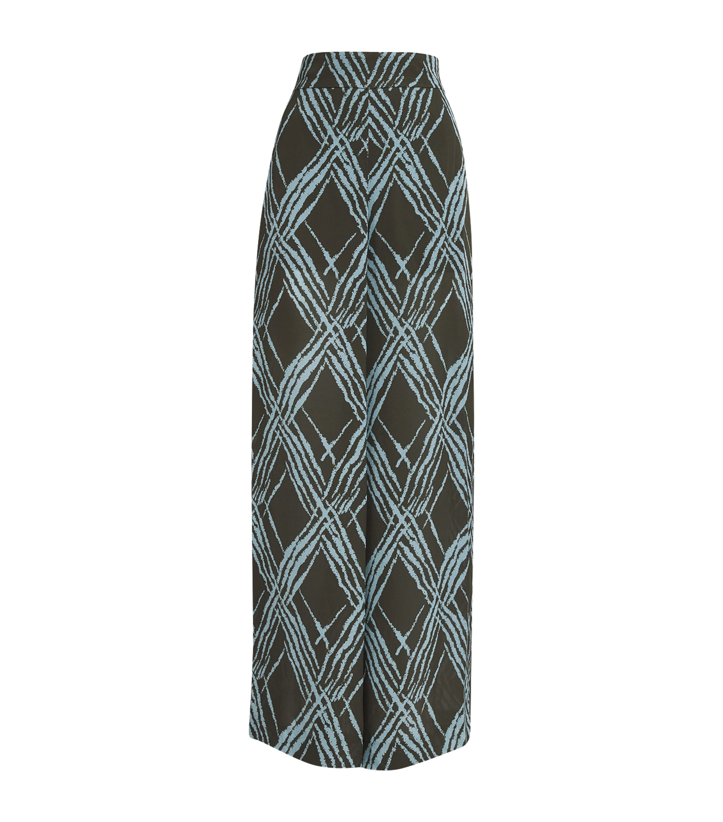 Joseph Womens Open-Weave Silk-Blend Asila Trousers Palm Leaf/chambray Image 1