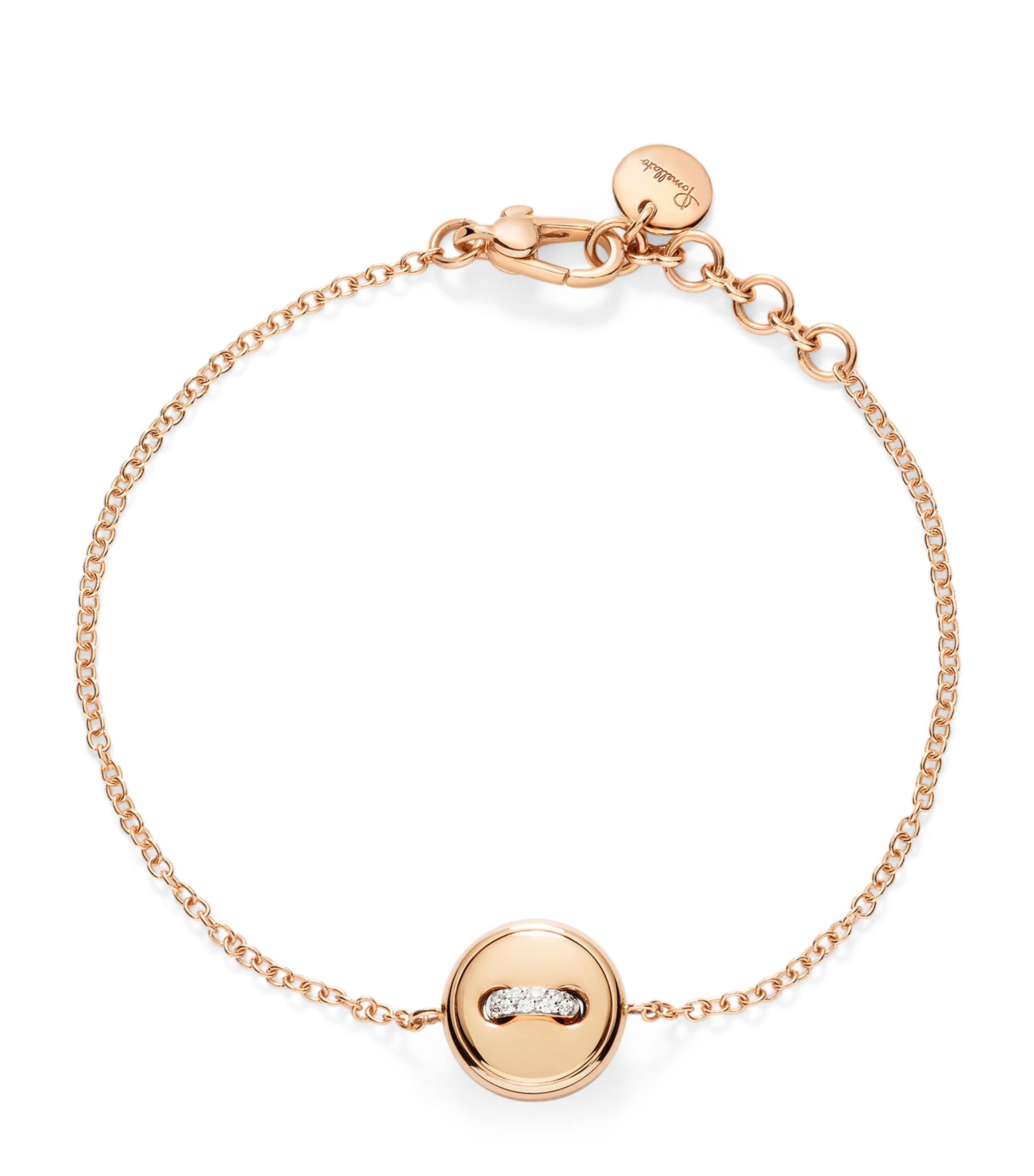 Pomellato Rose Gold, Diamond And Turquoise Pom Pom Dot Bracelet In Rose Gold