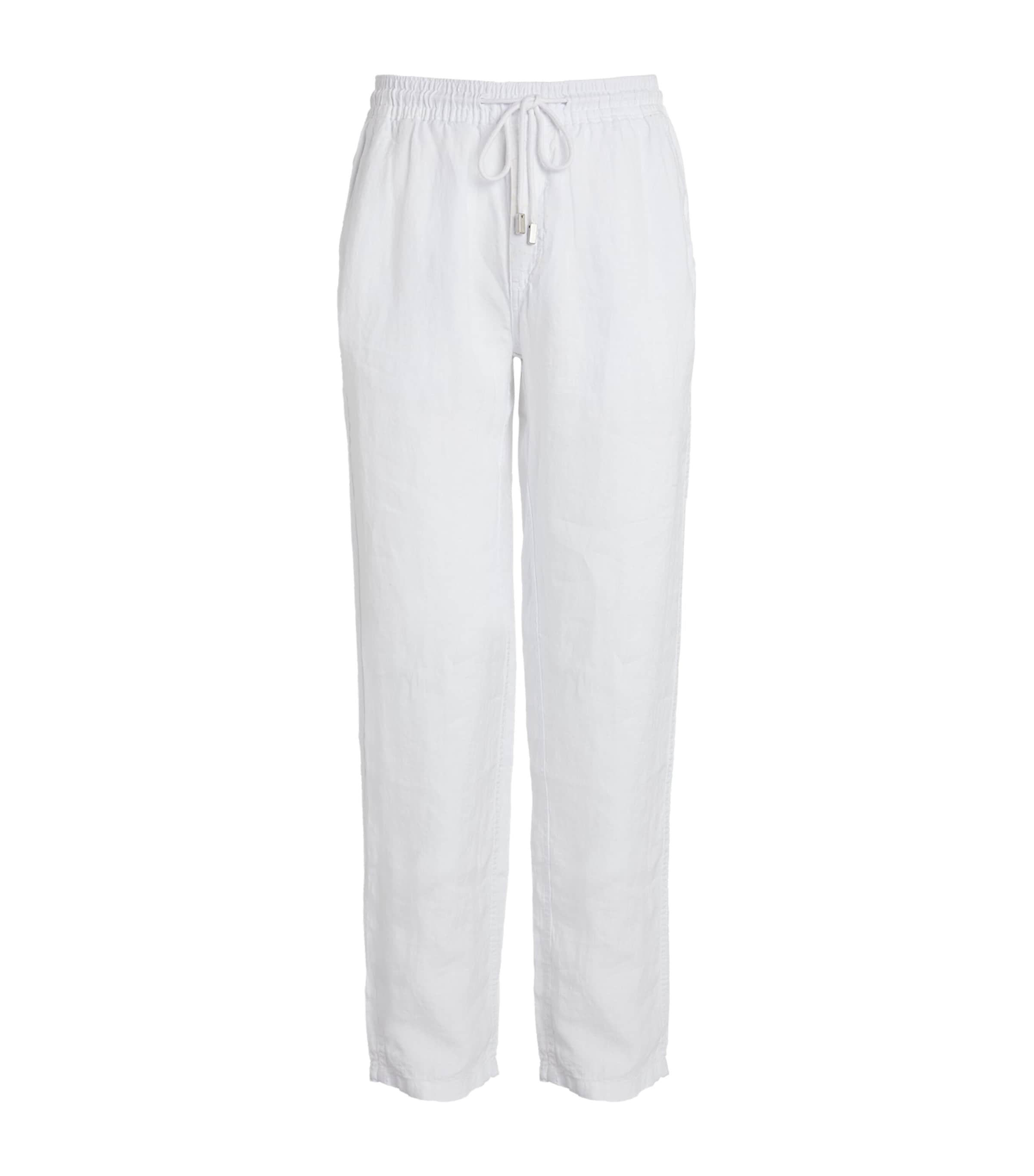 Shop Vilebrequin Linen Drawstring Trousers In White