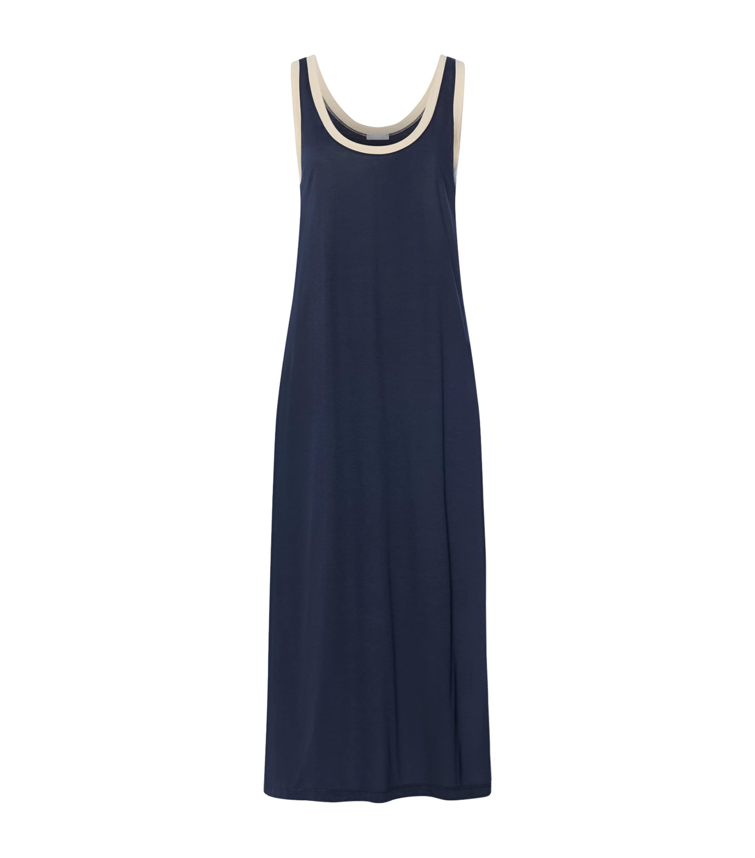 Hanro Womens Cotton-Blend Laura Nightdress Deep Navy Image 1
