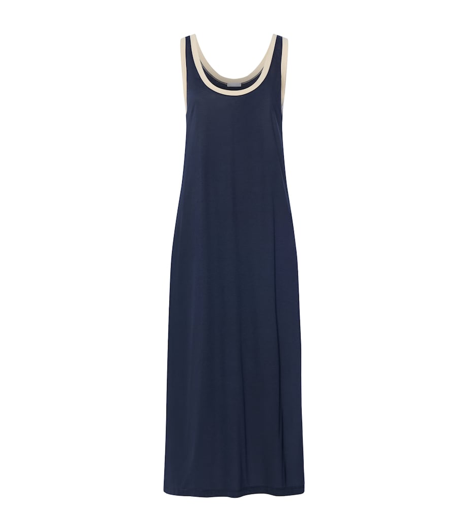 Hanro Womens Cotton-Blend Laura Nightdress Deep Navy Image 1