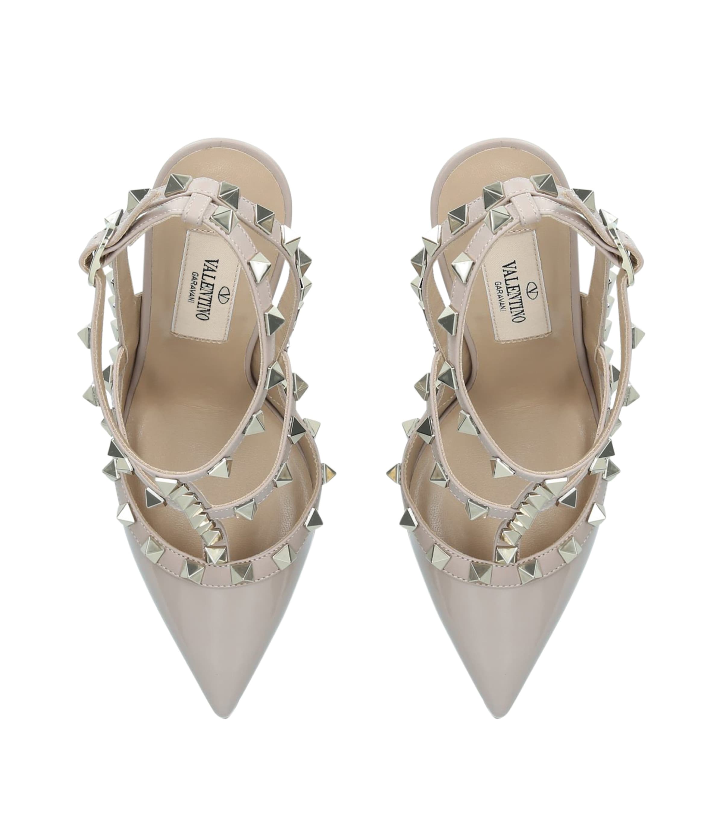 Leather Rockstud Pumps 100 NUDE Image 6