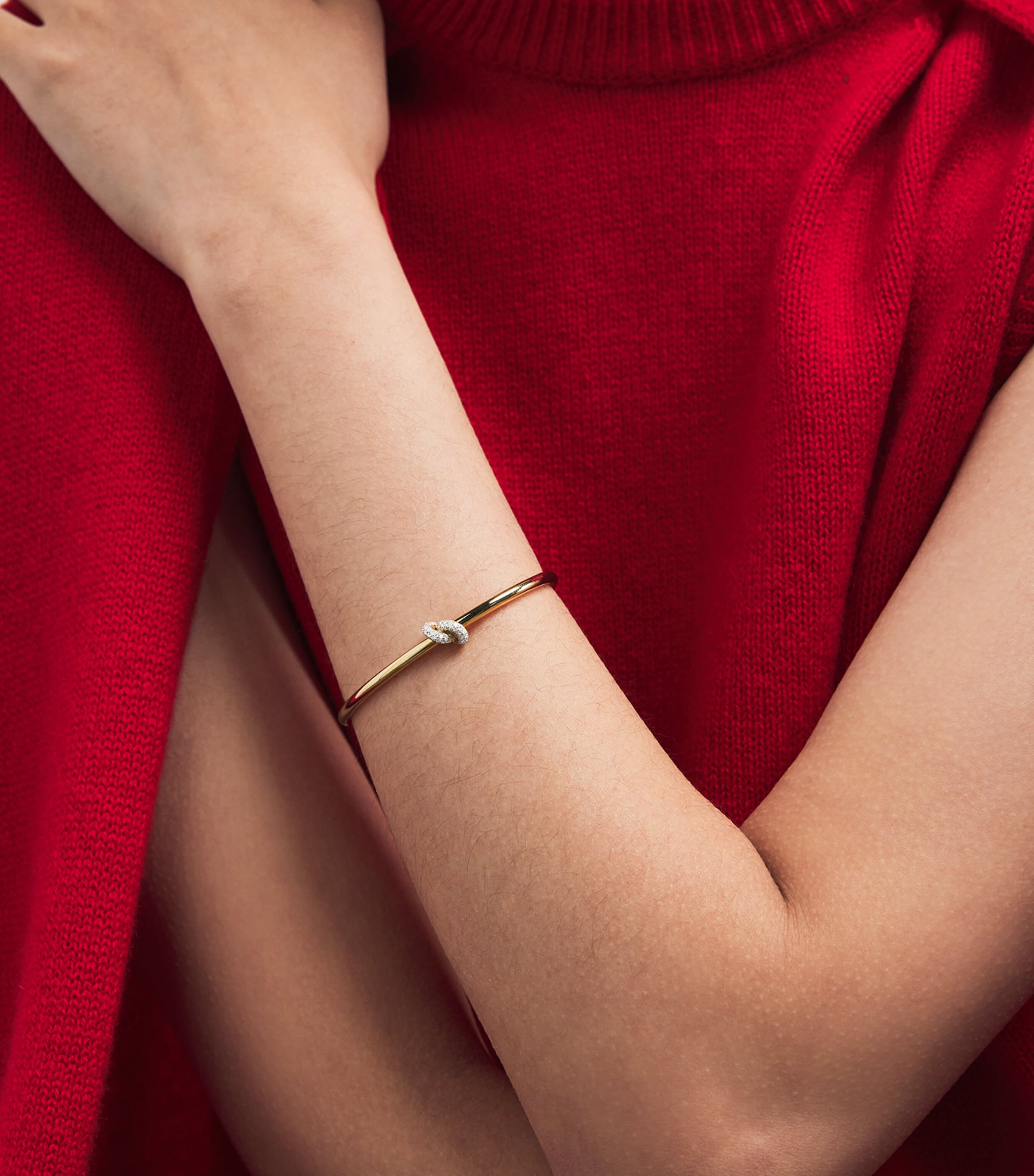 Yellow Gold and Diamond Legacy Knot Bangle YELLOW GOLD Image 2