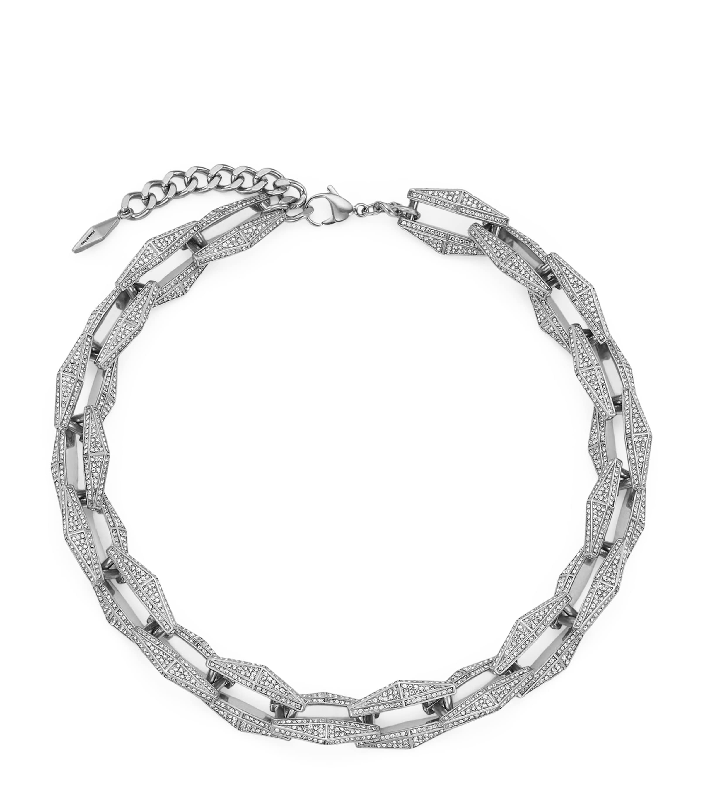 Jimmy Choo Embellished Diamond Chain Necklace In Gray