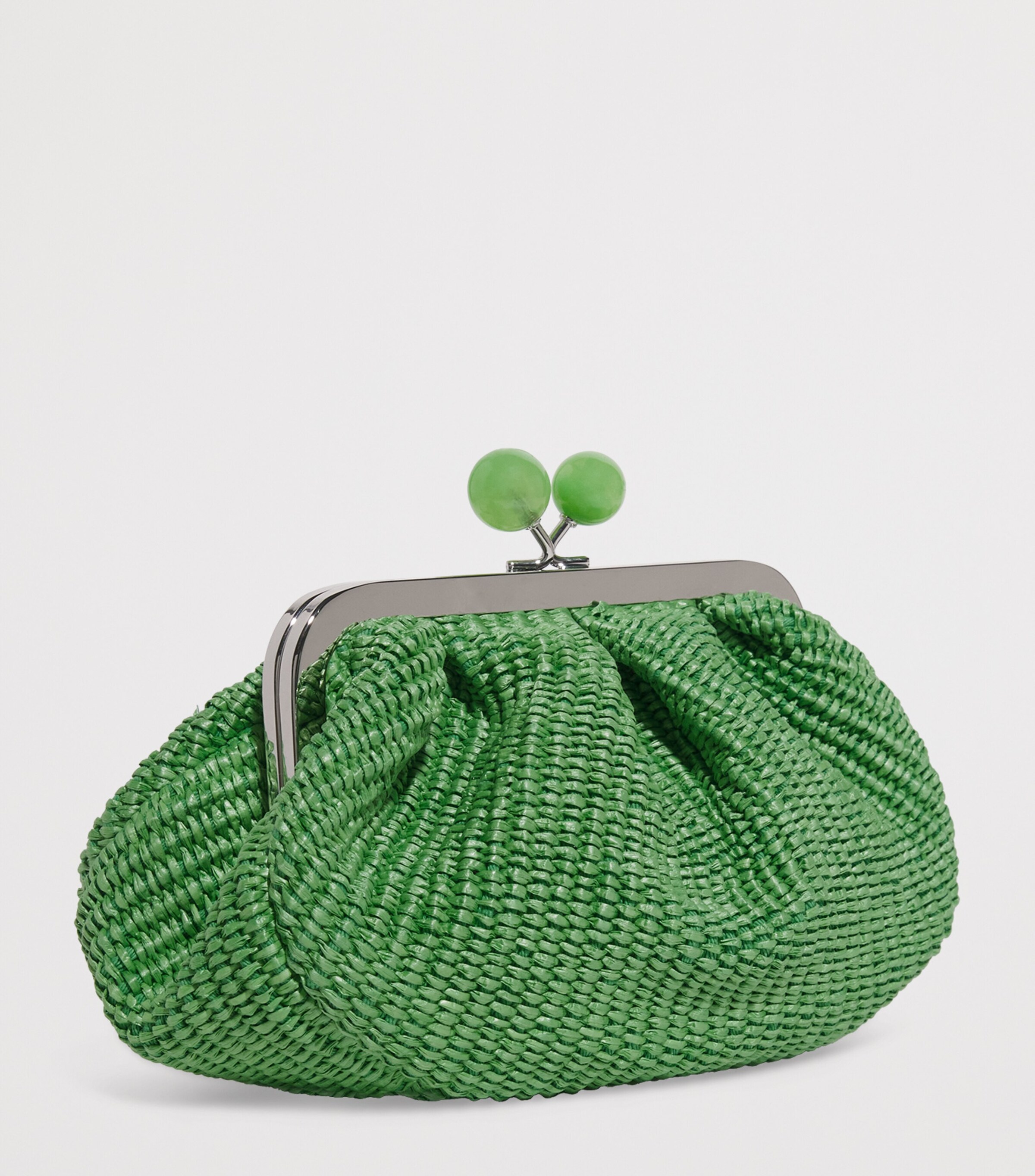Small Raffia-Effect Pasticcino Bag EMERALD Image 3