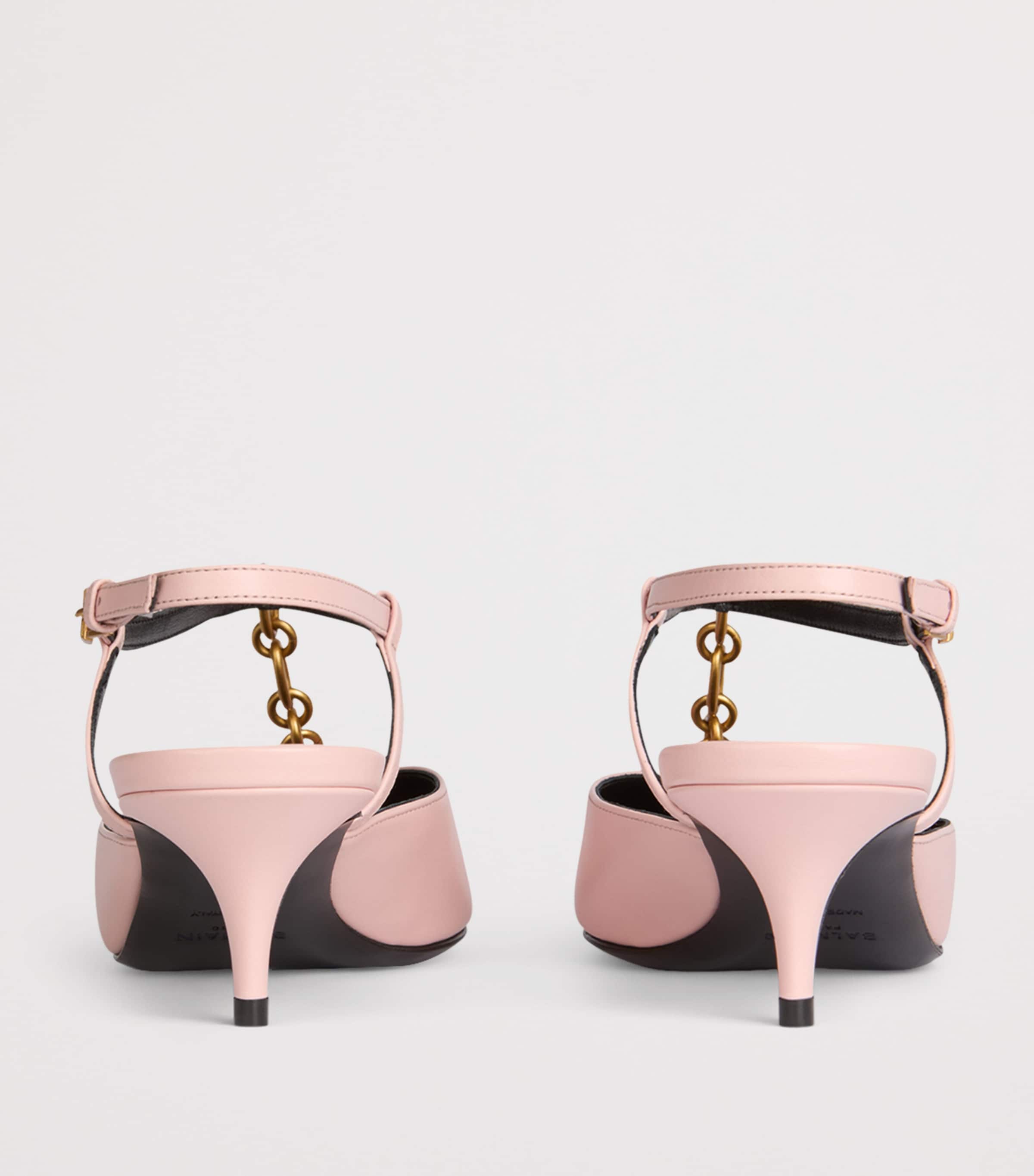 Balmain Calfskin Sync Slingback Heels 45 Rose Pale Image 6