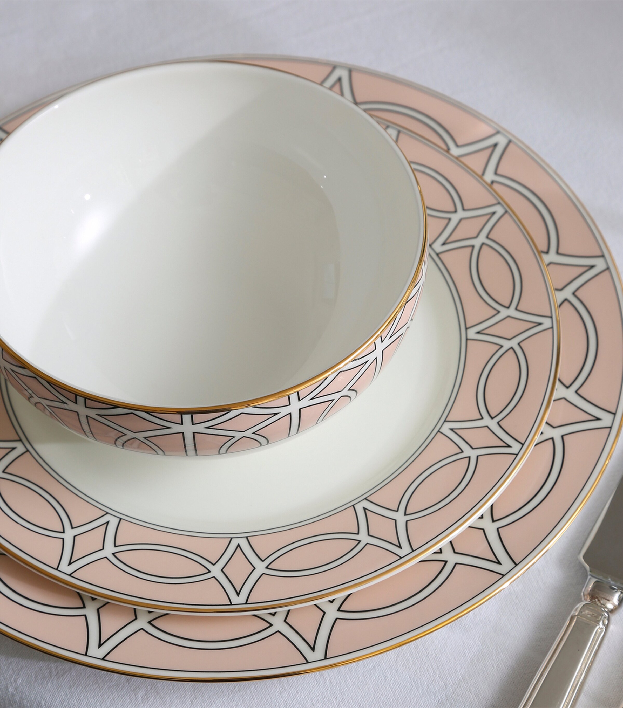 Set of 2 Loop Dessert Plates (21cm) BLUSH Image 5