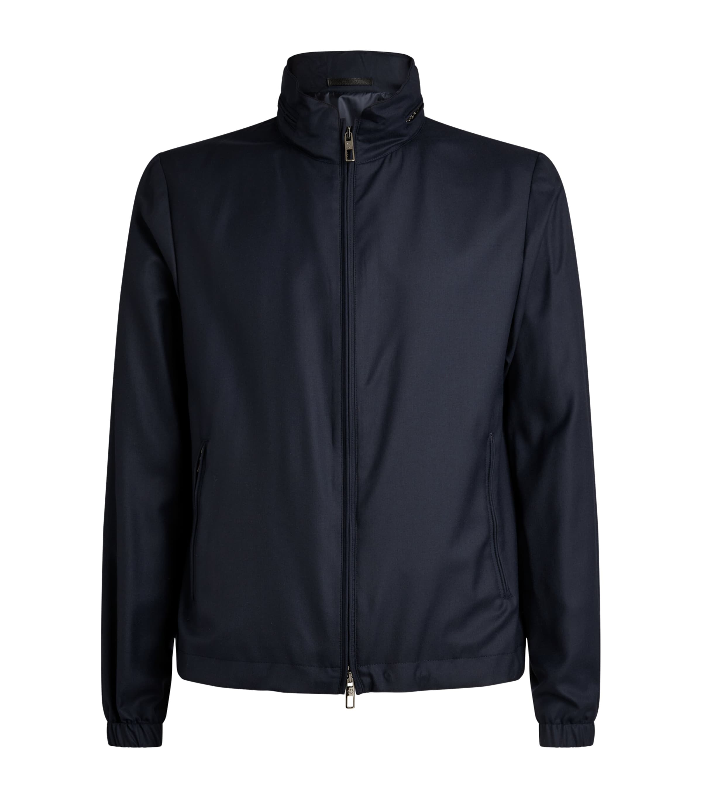 Shop Giorgio Armani Cashmere-silk Jacket In Blue