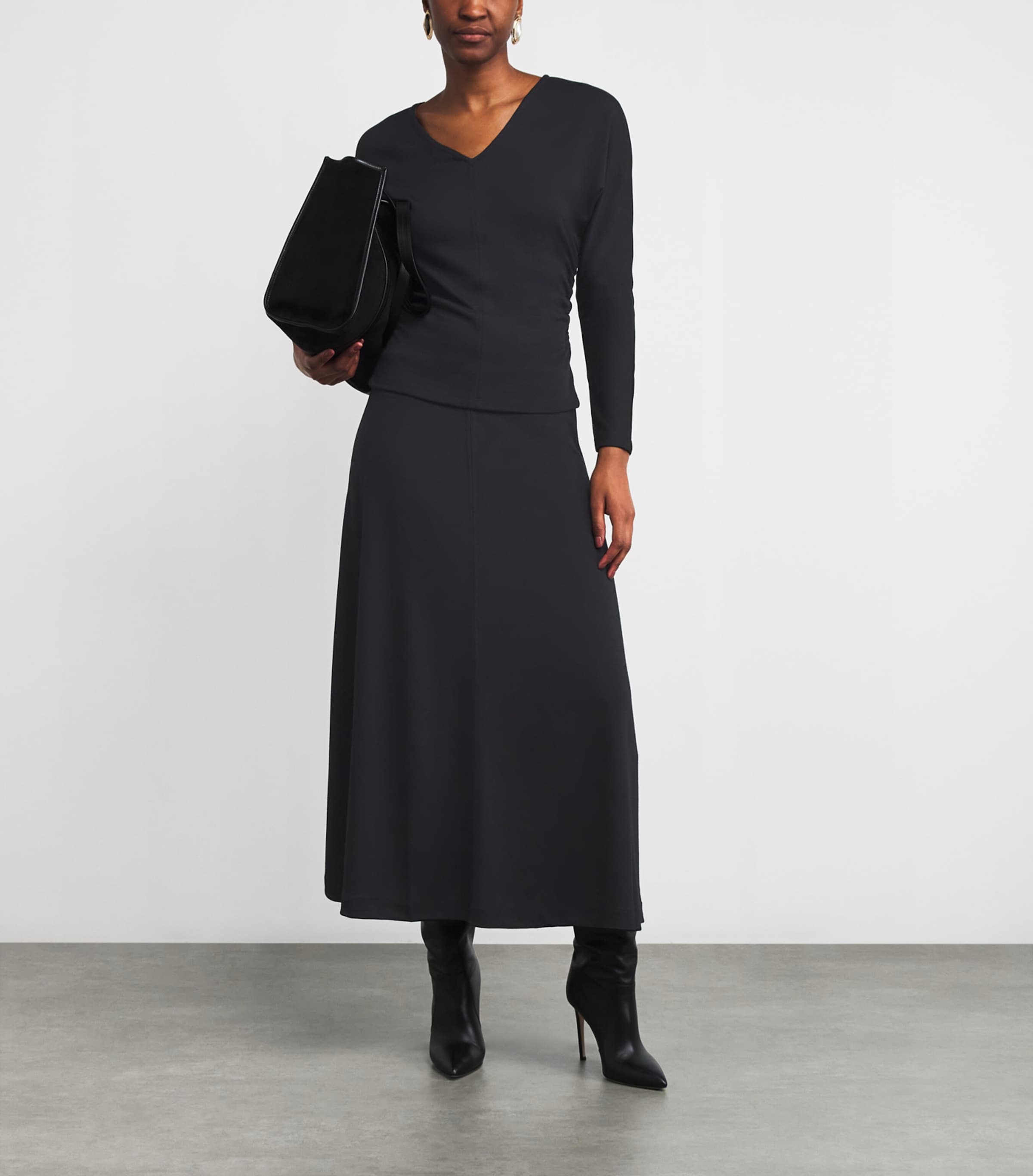 Jersey Maxi Skirt BLACK Image 2