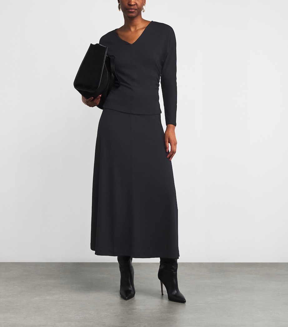 Jersey Maxi Skirt BLACK Image 2