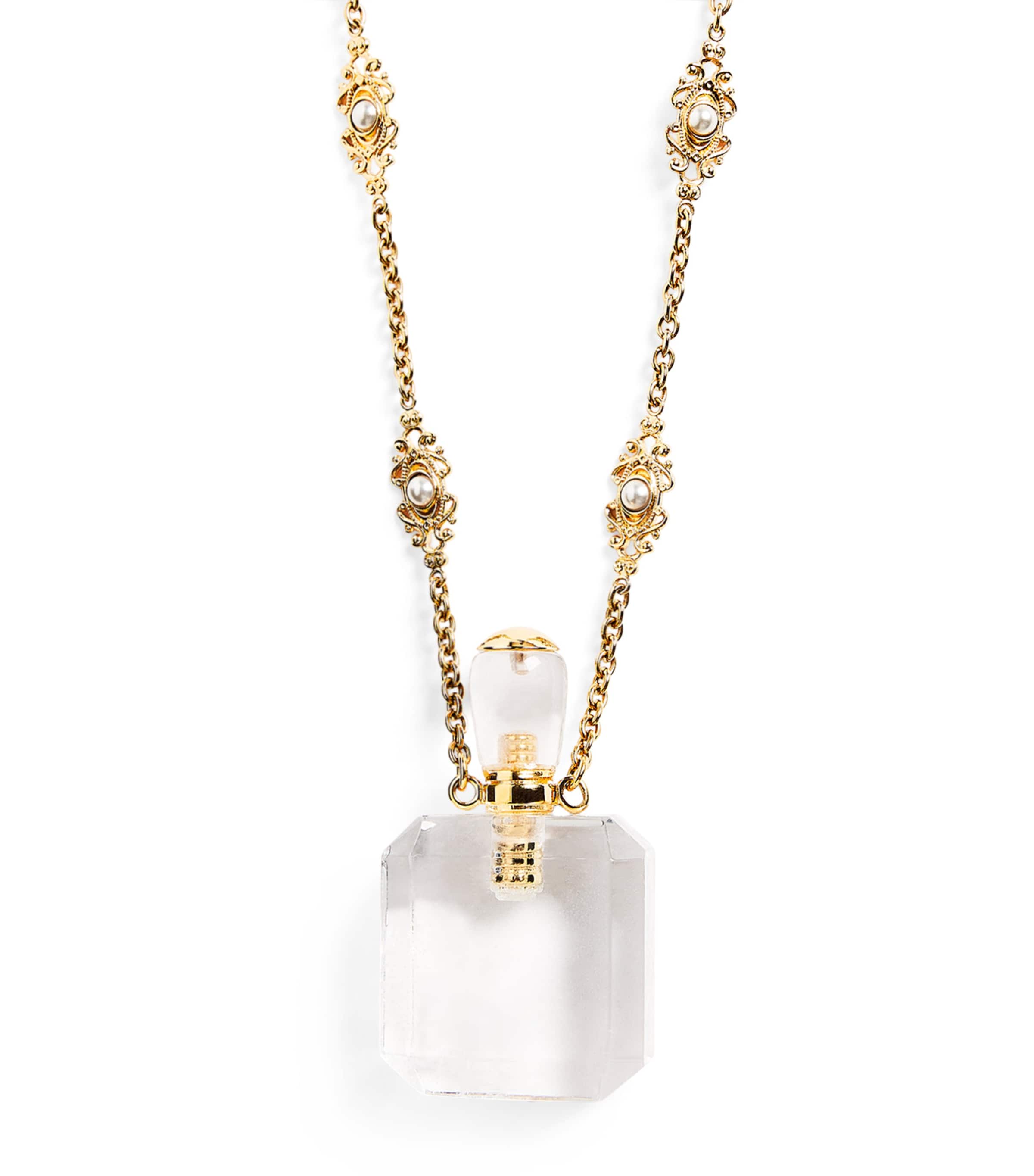 Chloé Victorian Pendant Necklace Crystal White Image 1