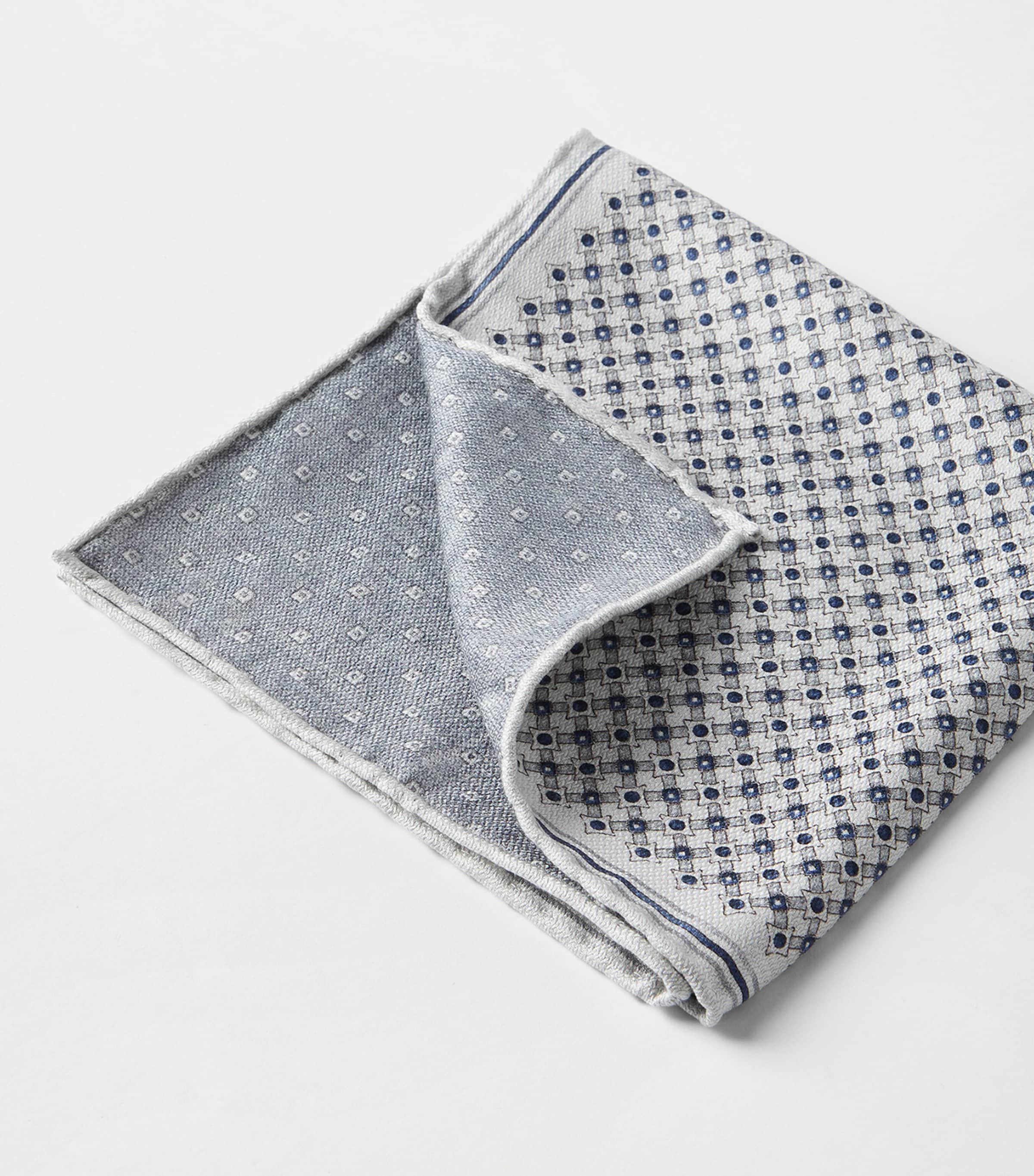 Silk Geometric Pocket Square C007 Image 3