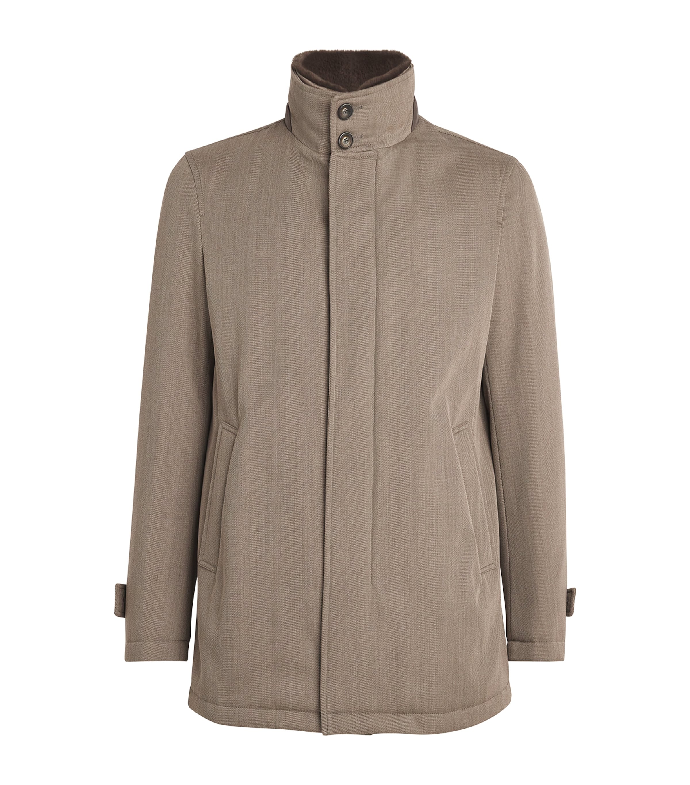 Herno Wool-blend Car Coat In Grey