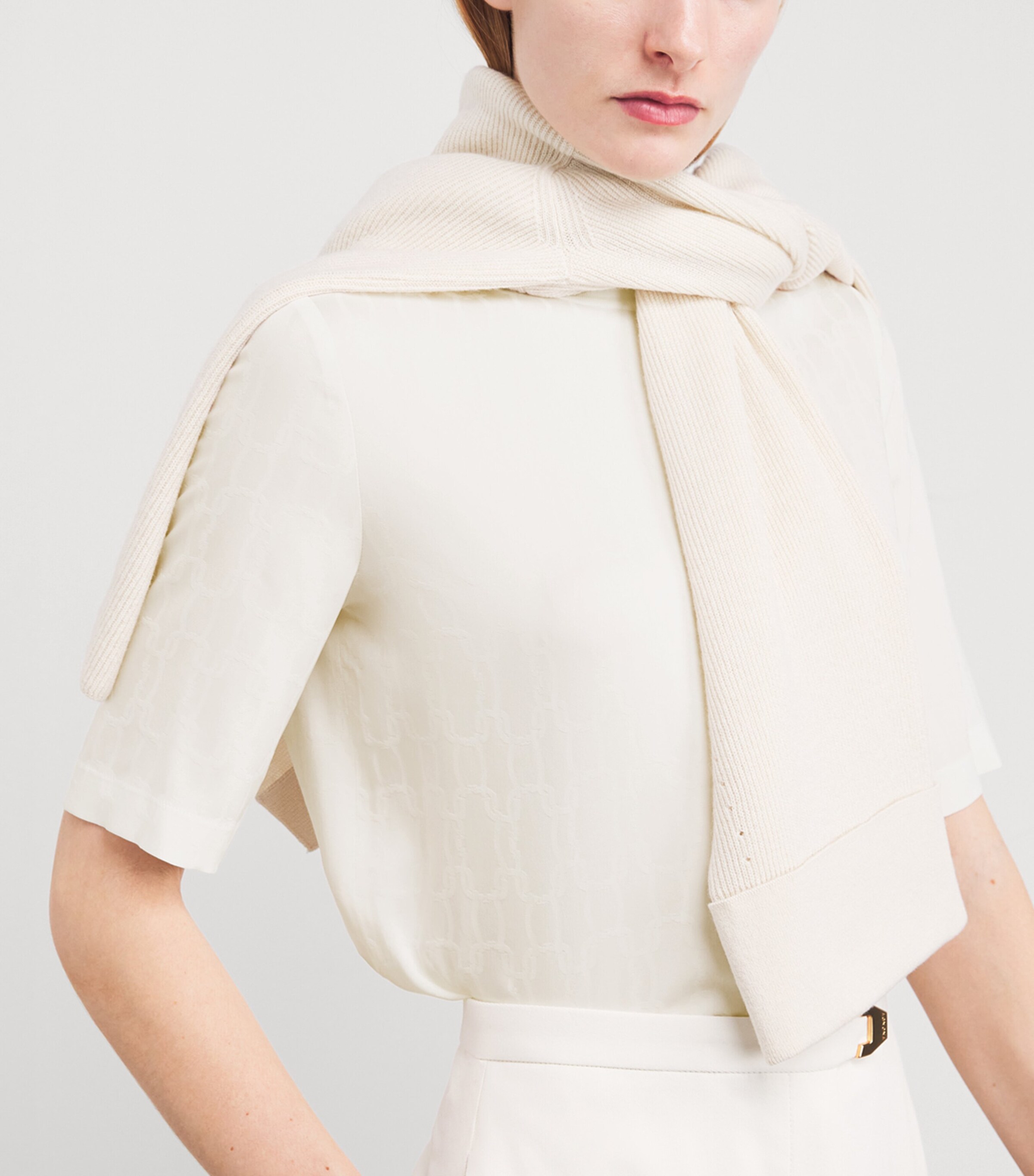 Agnona Womens Jacquard T-Shirt Blouse White Image 6